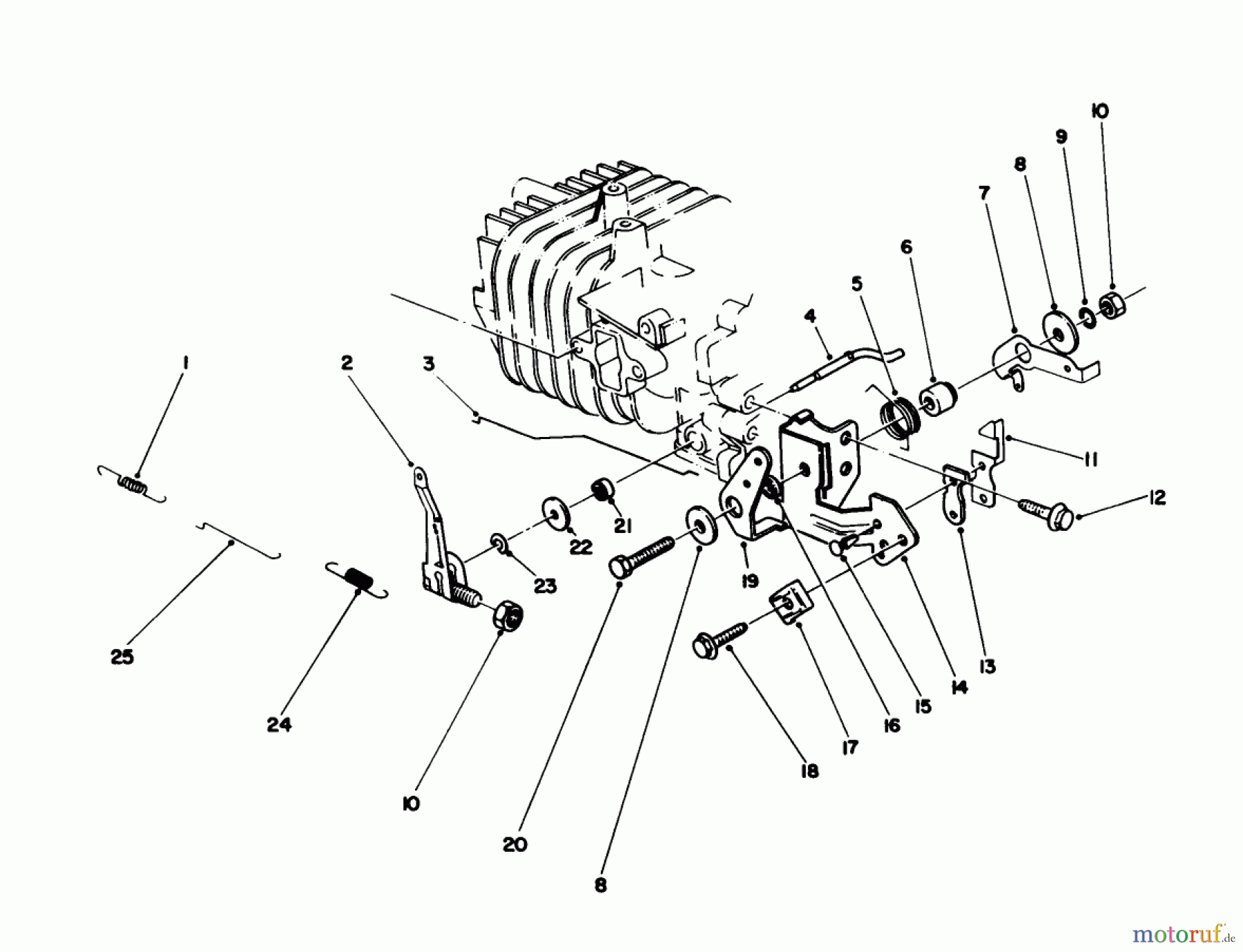 Toro Neu Mowers, Walk-Behind Seite 1 20745C - Toro Lawnmower, 1988 (8000001-8999999) GOVERNOR ASSEMBLY (ENGINE NO. 47PH7)