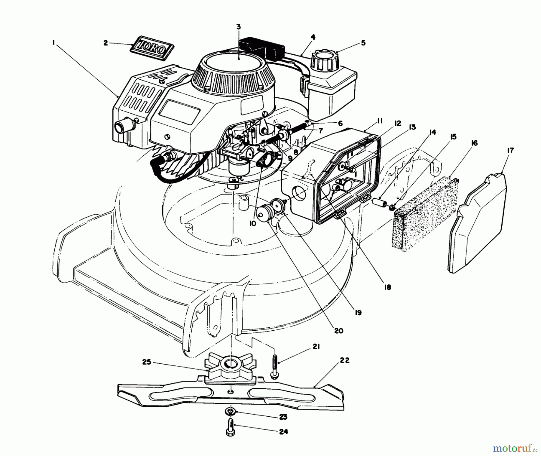 Toro Neu Mowers, Walk-Behind Seite 1 20746C - Toro Lawnmower, 1988 (8000001-8999999) ENGINE ASSEMBLY