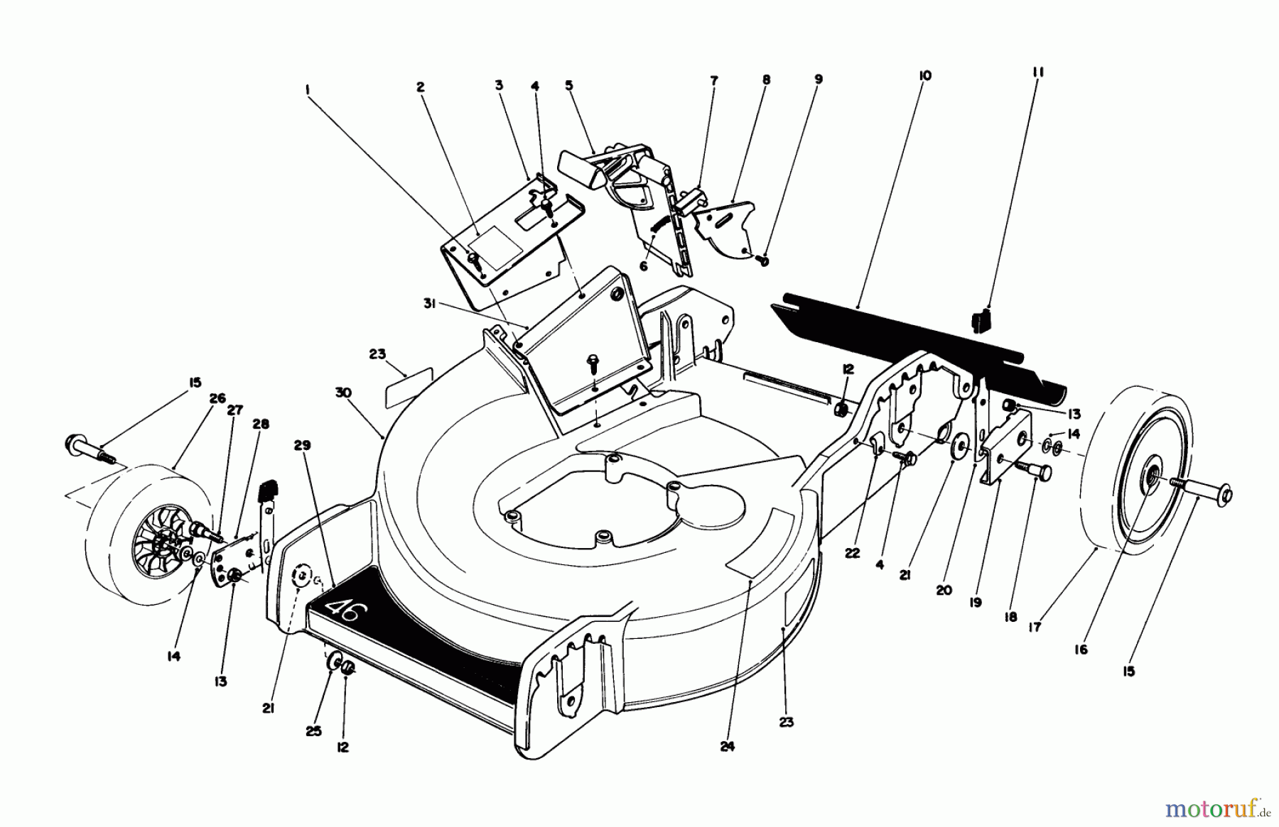 Toro Neu Mowers, Walk-Behind Seite 1 20746C - Toro Lawnmower, 1988 (8000001-8999999) HOUSING ASSEMBLY