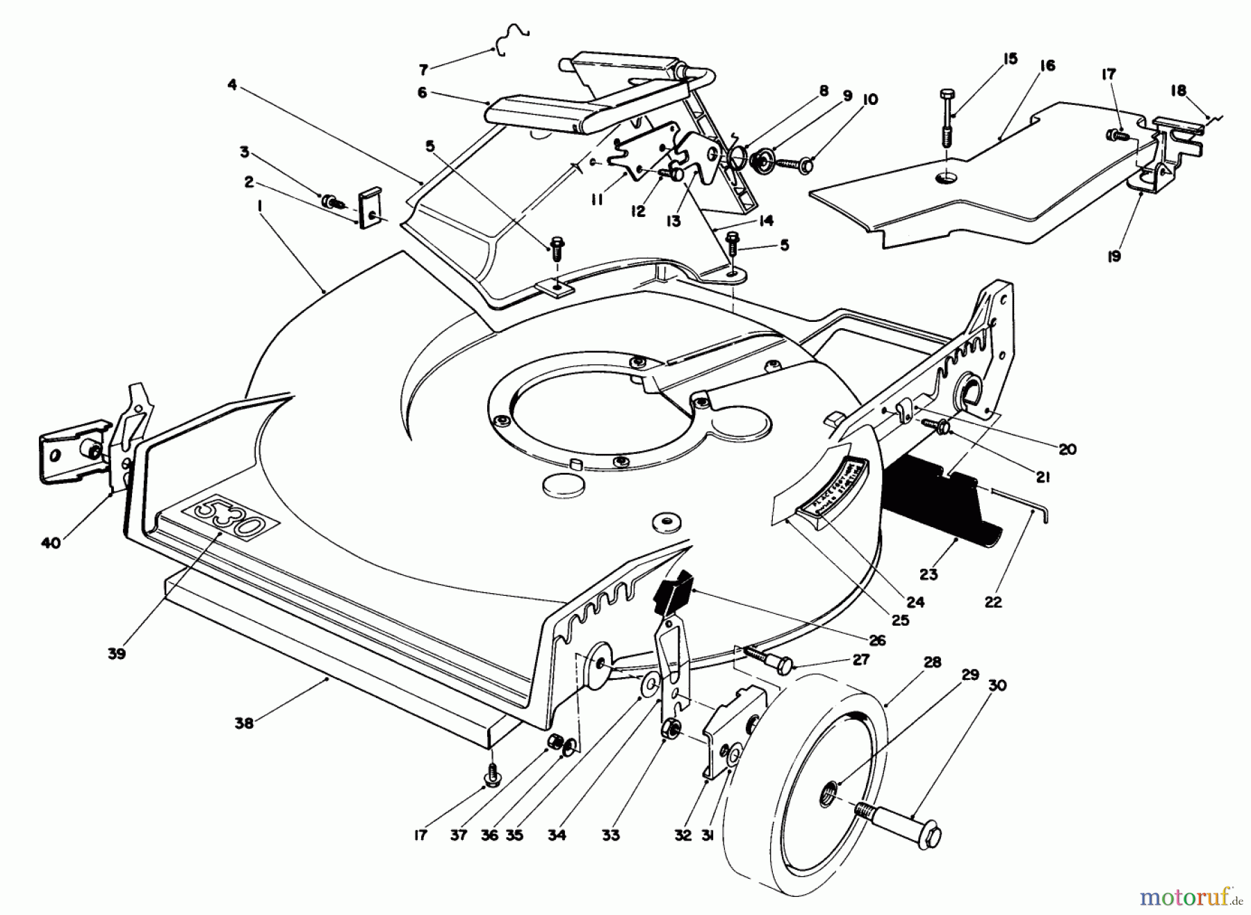 Toro Neu Mowers, Walk-Behind Seite 1 20747 - Toro Lawnmower, 1985 (5000001-5999999) HOUSING ASSEMBLY