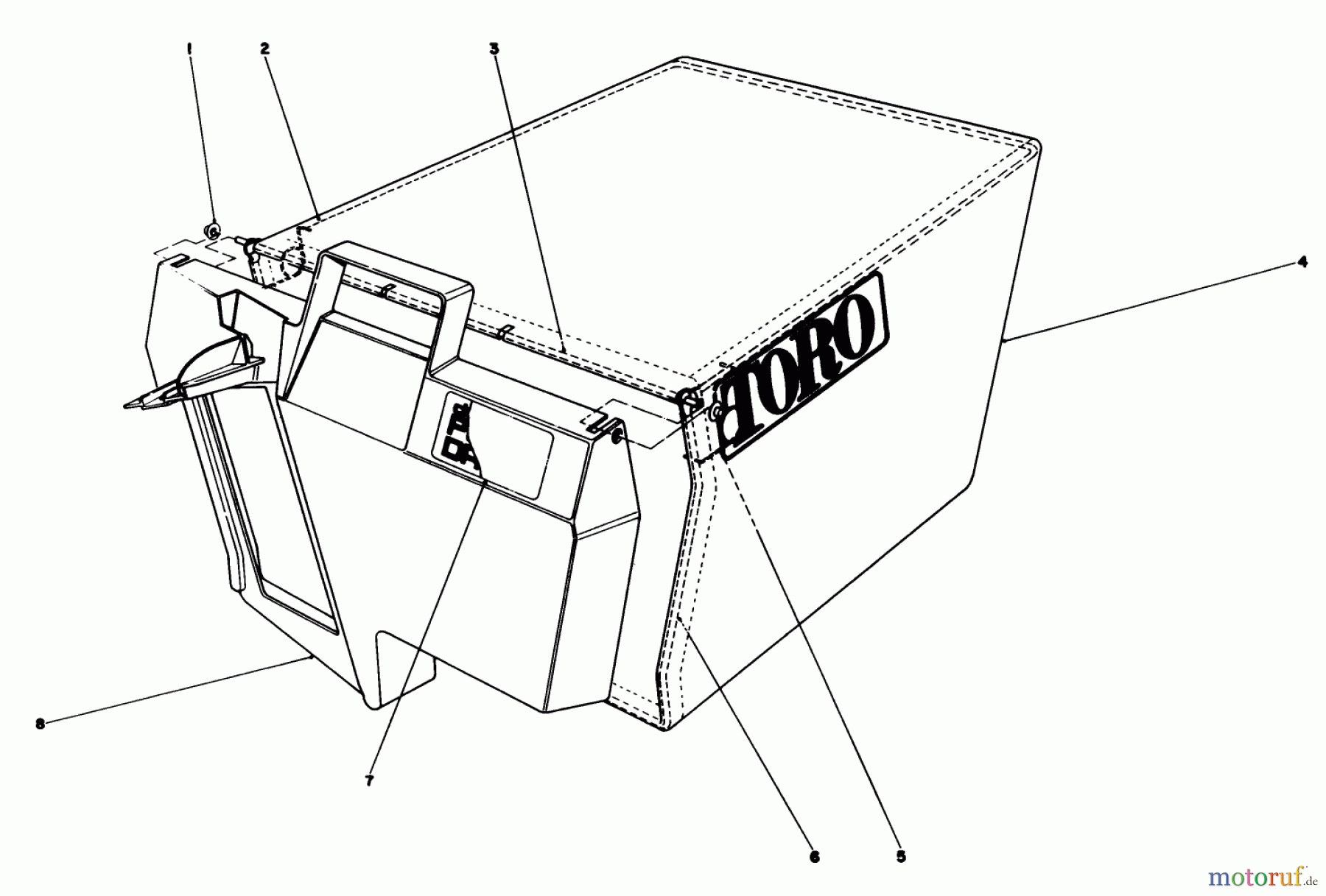 Toro Neu Mowers, Walk-Behind Seite 1 20747C - Toro Lawnmower, 1987 (7000001-7999999) GRASS BAG ASSEMBLY NO. 11-0189