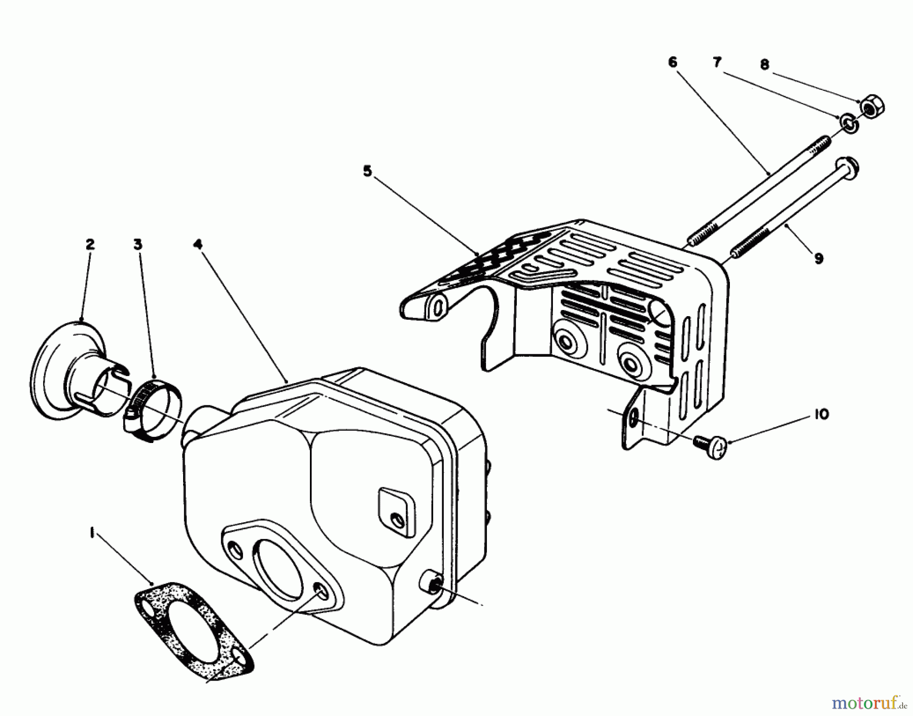 Toro Neu Mowers, Walk-Behind Seite 1 20747C - Toro Lawnmower, 1987 (7000001-7999999) MUFFLER ASSEMBLY (MODEL NO.47PG6)