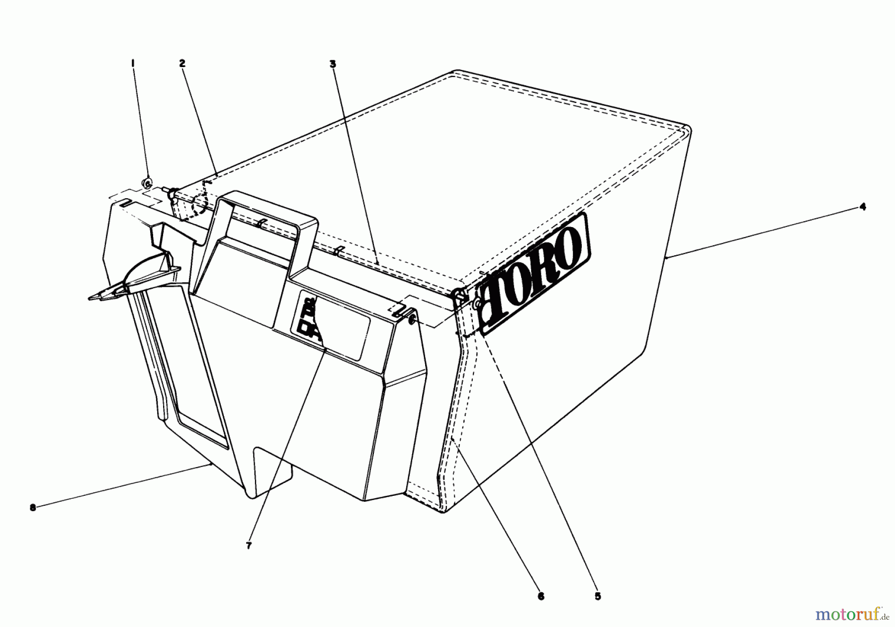 Toro Neu Mowers, Walk-Behind Seite 1 20747C - Toro Lawnmower, 1988 (8000001-8999999) GRASS BAG ASSEMBLY NO. 11-0189