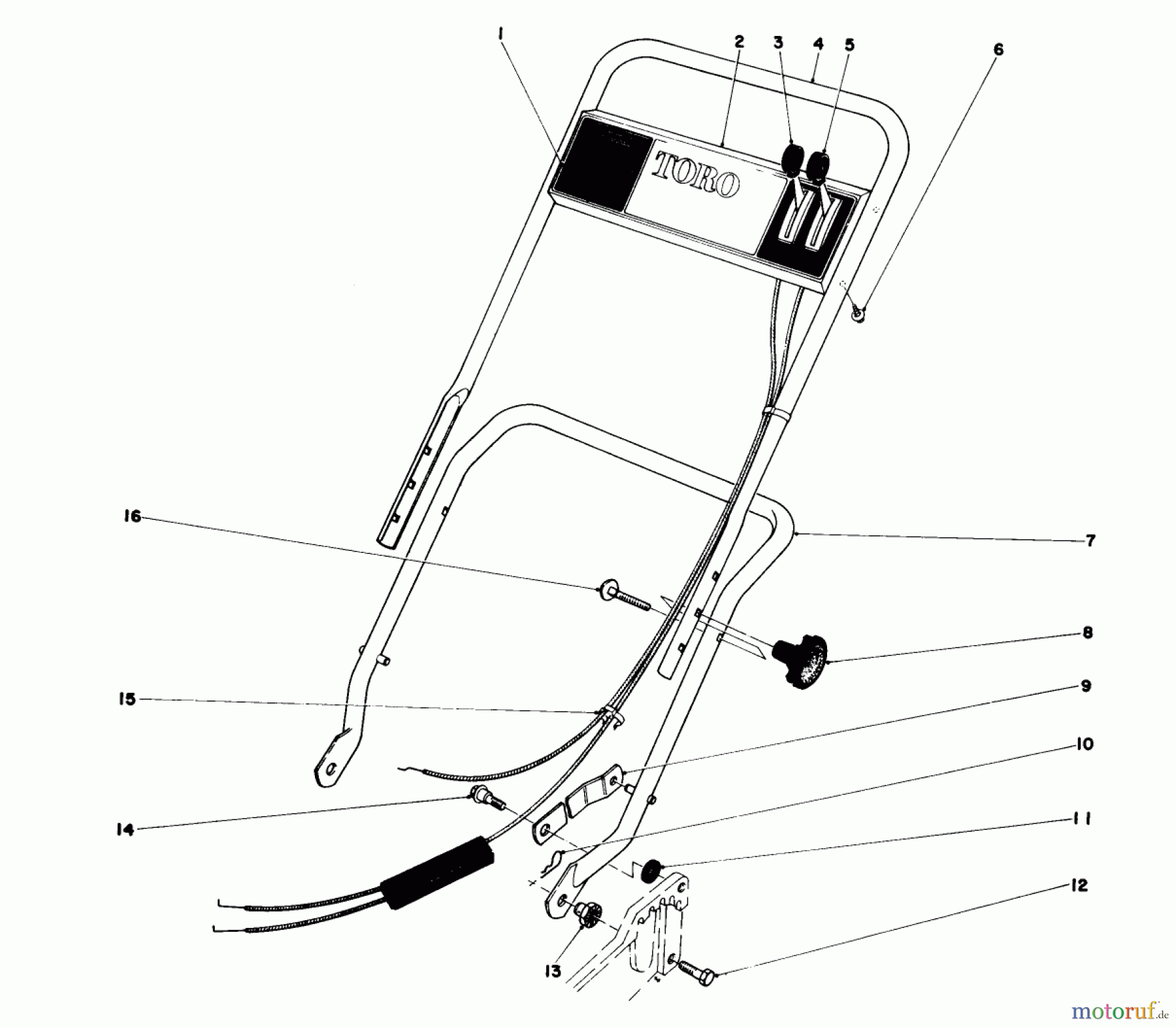 Toro Neu Mowers, Walk-Behind Seite 1 20750 - Toro Lawnmower, 1978 (8000001-8999999) HANDLE ASSEMBLY