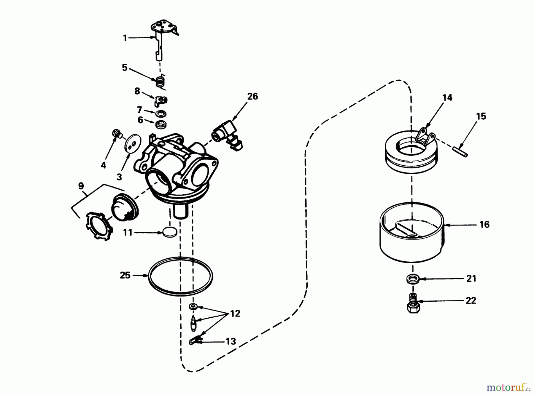  Toro Neu Mowers, Walk-Behind Seite 1 20752 - Toro Lawnmower, 1978 (8000001-8999999) CARBURETOR NO. 632050