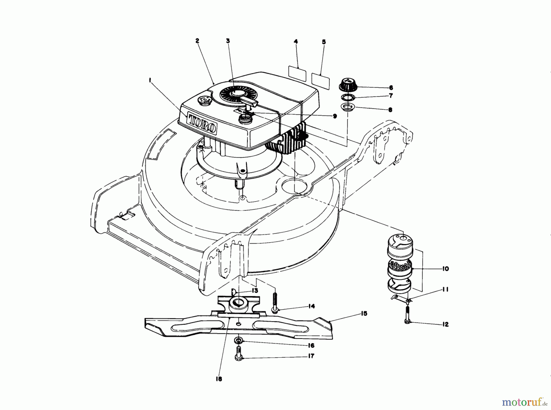 Toro Neu Mowers, Walk-Behind Seite 1 20752 - Toro Lawnmower, 1978 (8000001-8999999) ENGINE ASSEMBLY