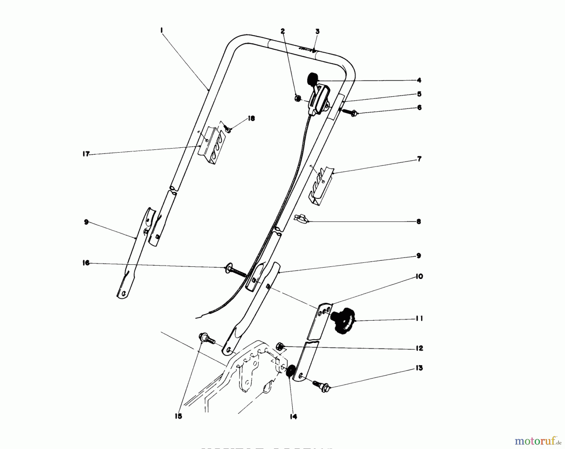 Toro Neu Mowers, Walk-Behind Seite 1 20752 - Toro Lawnmower, 1978 (8000001-8999999) HANDLE ASSEMBLY