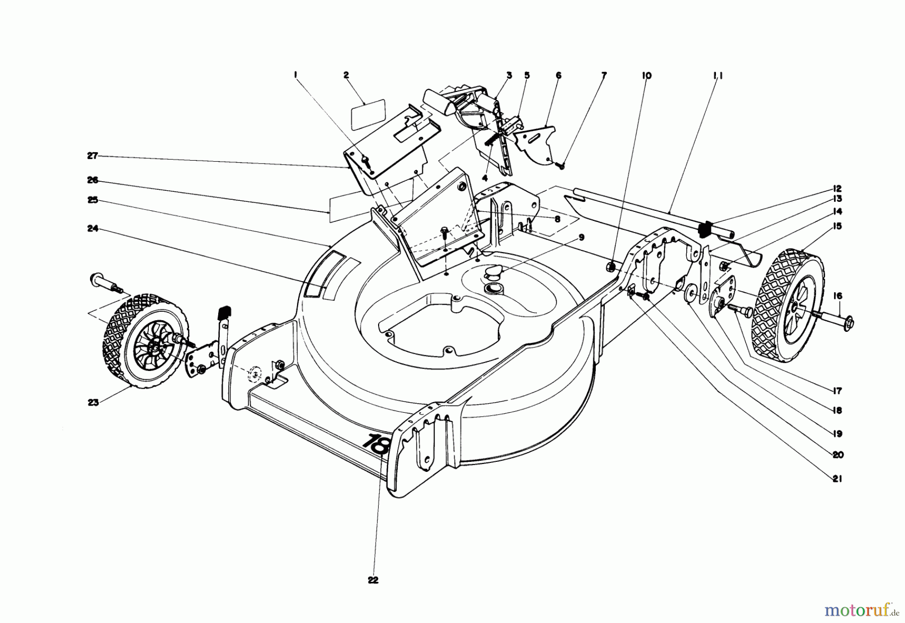 Toro Neu Mowers, Walk-Behind Seite 1 20752 - Toro Lawnmower, 1978 (8000001-8999999) HOUSING ASSEMBLY