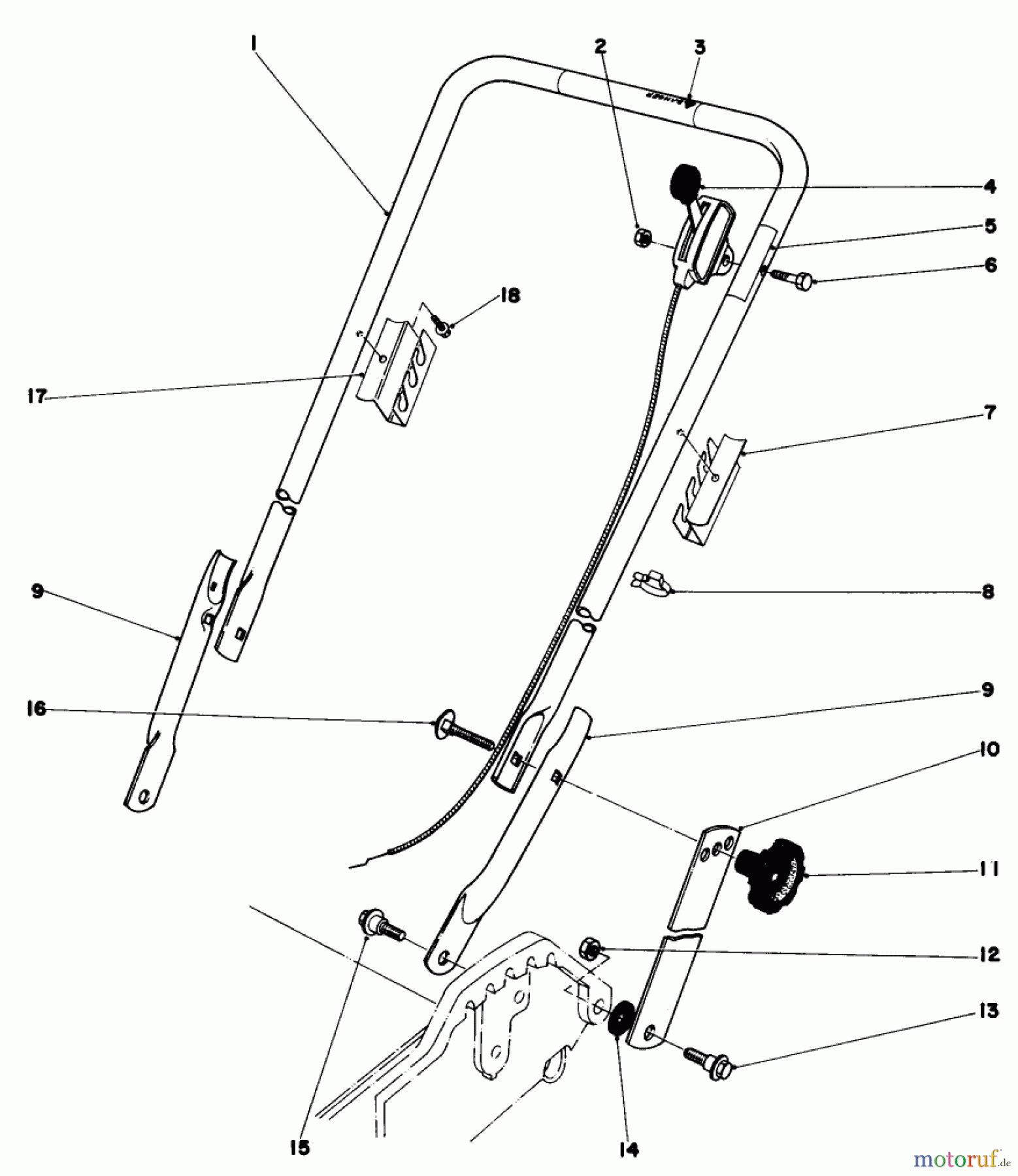 Toro Neu Mowers, Walk-Behind Seite 1 20752 - Toro Lawnmower, 1979 (9000001-9999999) HANDLE ASSEMBLY