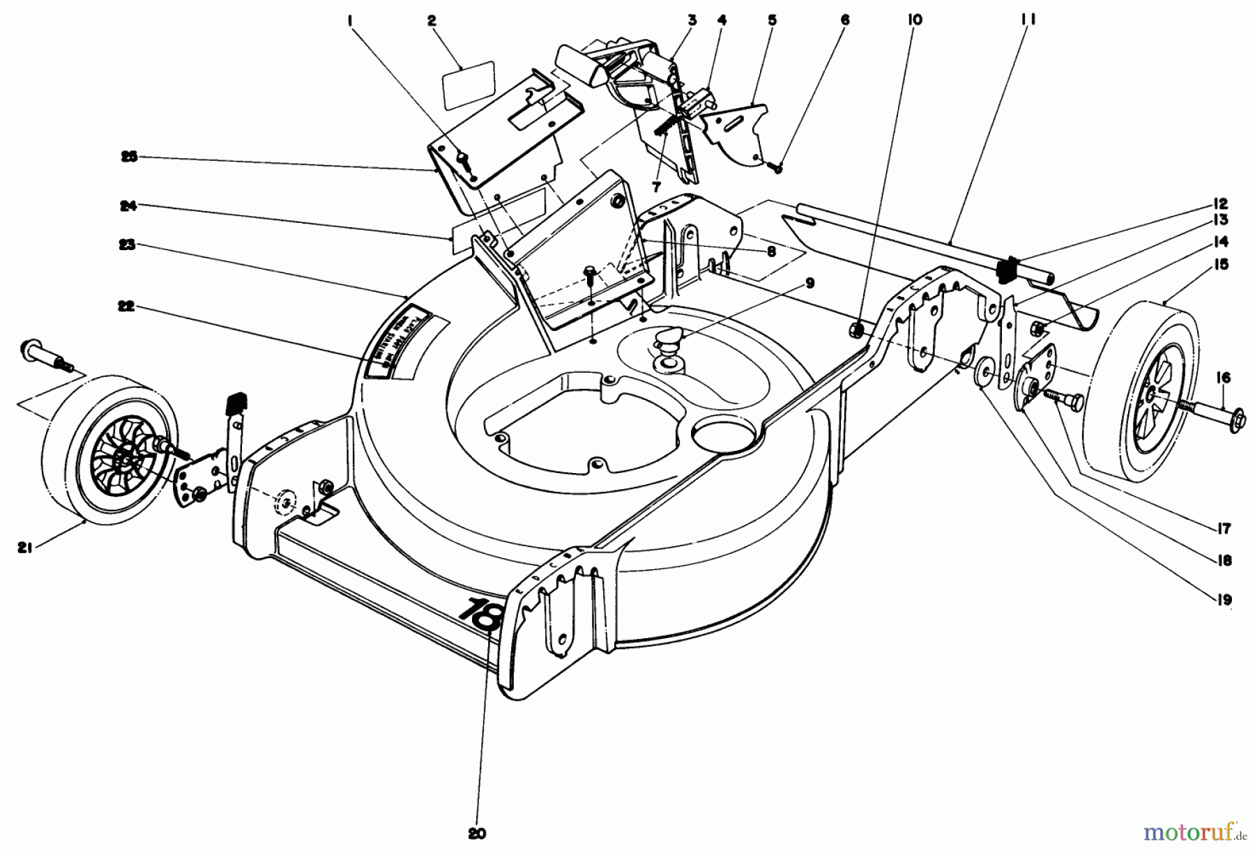 Toro Neu Mowers, Walk-Behind Seite 1 20752 - Toro Lawnmower, 1979 (9000001-9999999) HOUSING ASSEMBLY
