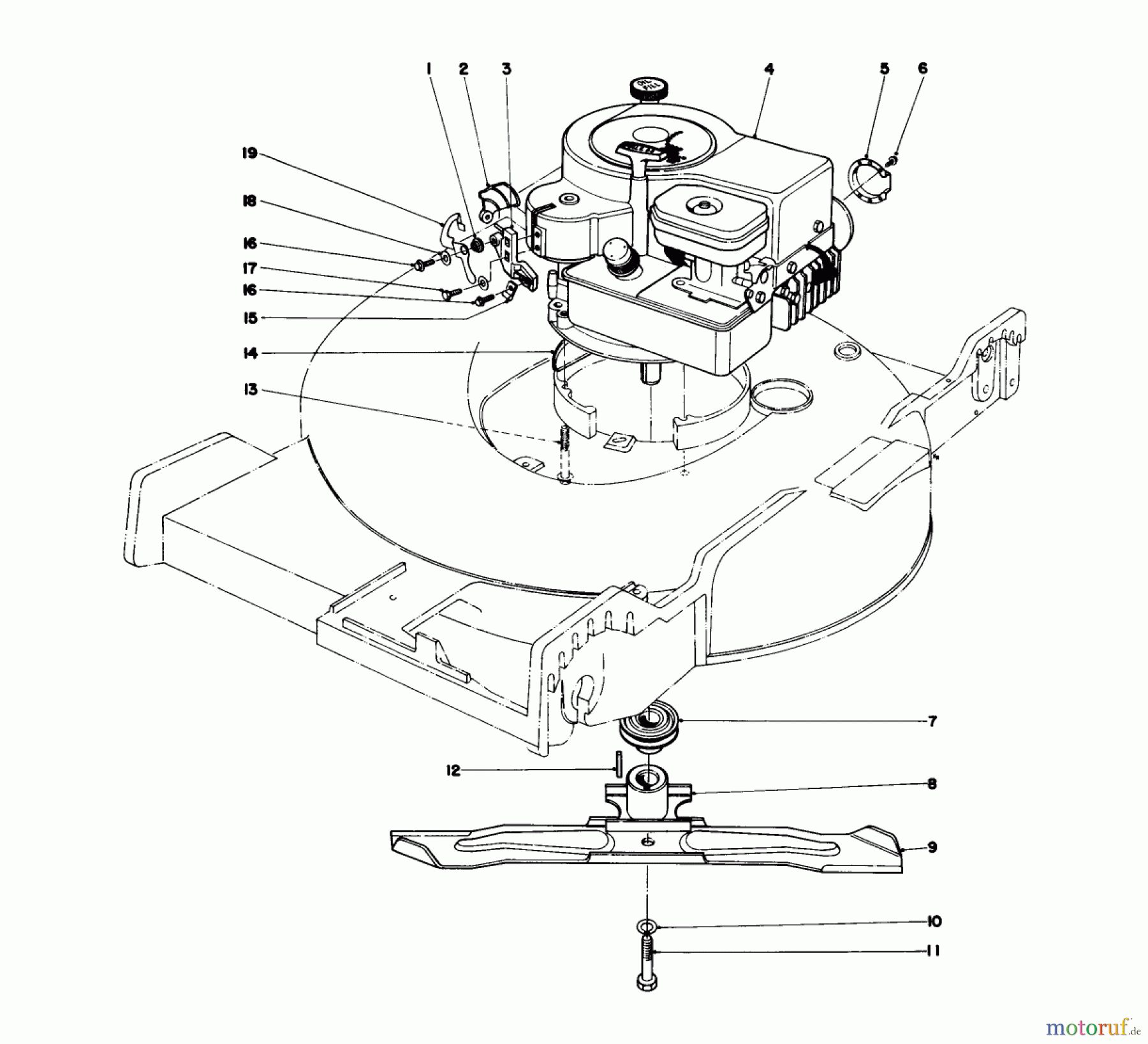 Toro Neu Mowers, Walk-Behind Seite 1 20755 - Toro Lawnmower, 1979 (9000001-9999999) ENGINE ASSEMBLY