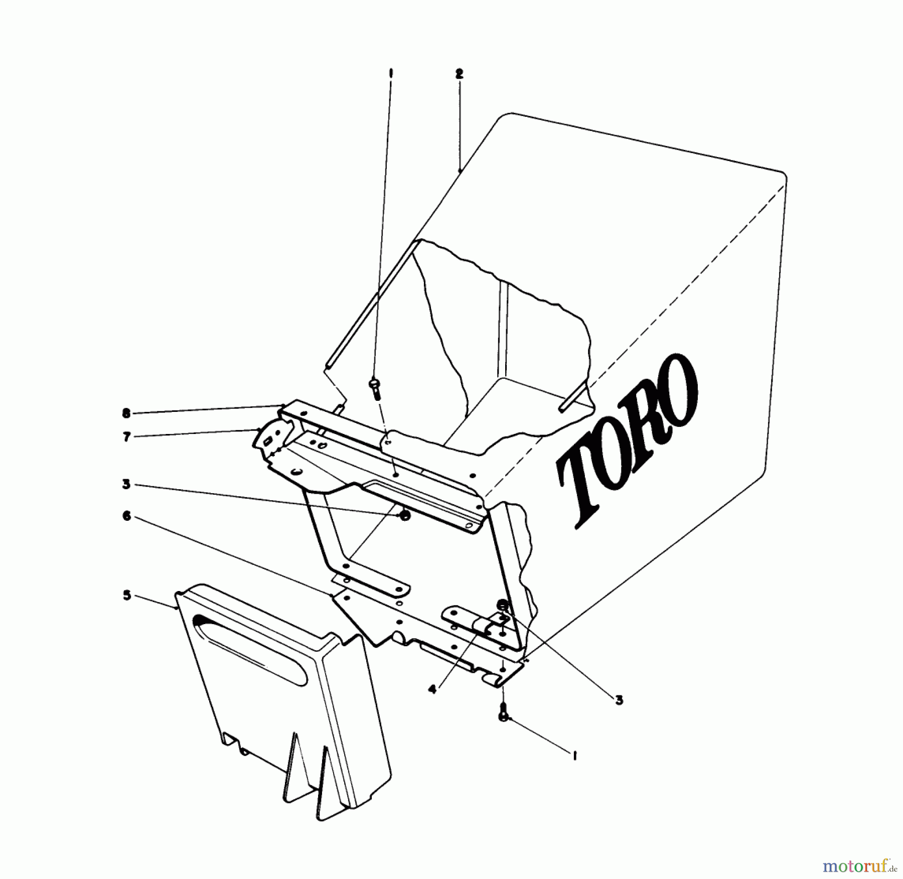Toro Neu Mowers, Walk-Behind Seite 1 20755 - Toro Lawnmower, 1979 (9000001-9999999) GRASS BAG ASSEMBLY