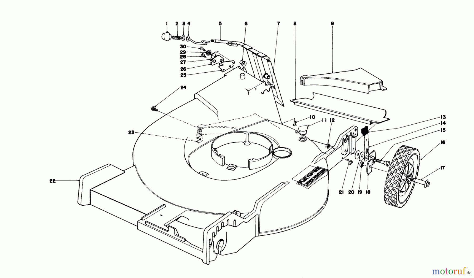 Toro Neu Mowers, Walk-Behind Seite 1 20755 - Toro Lawnmower, 1979 (9000001-9999999) HOUSING ASSEMBLY