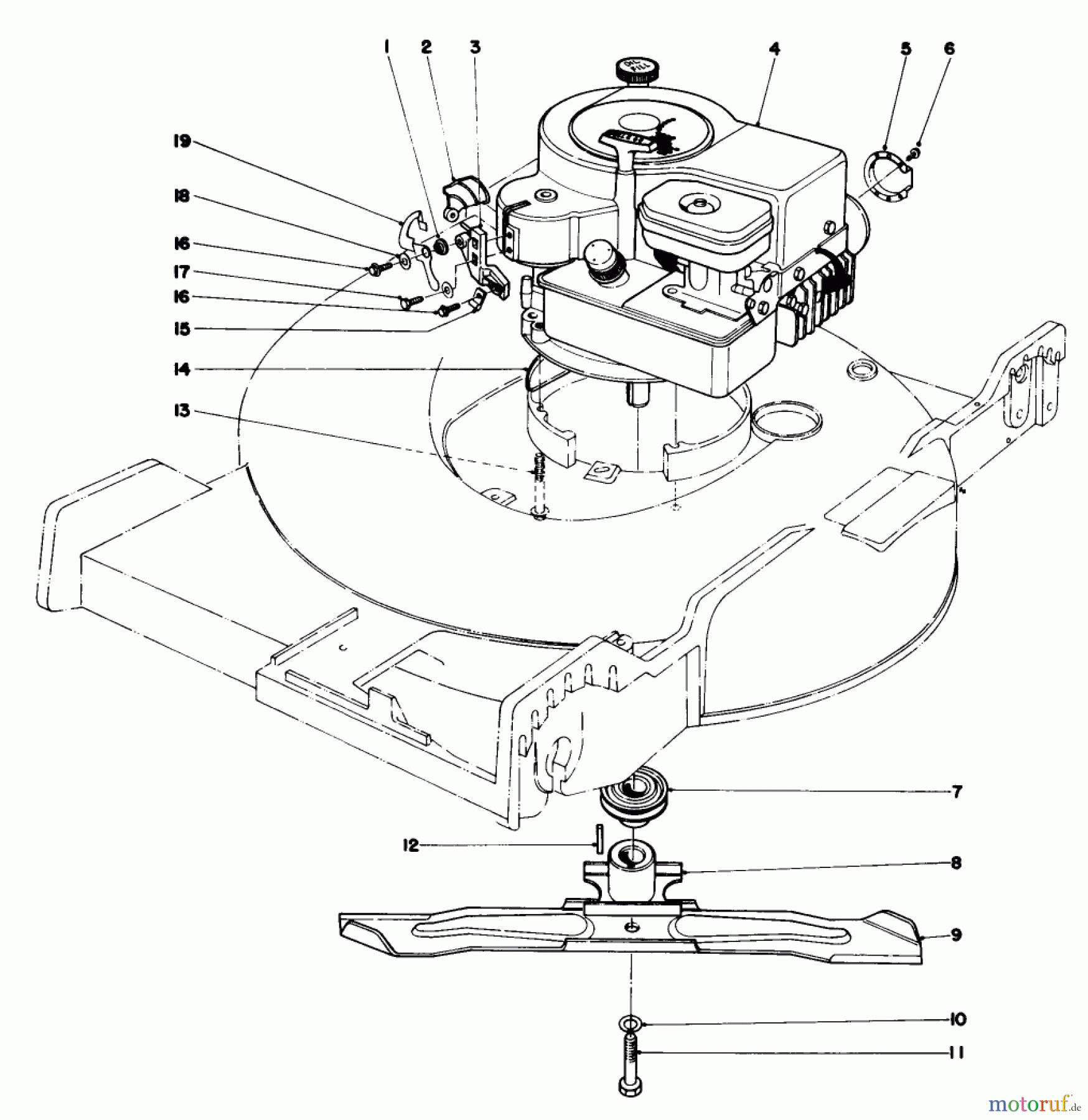 Toro Neu Mowers, Walk-Behind Seite 1 20755 - Toro Lawnmower, 1980 (0000001-0999999) ENGINE ASSEMBLY