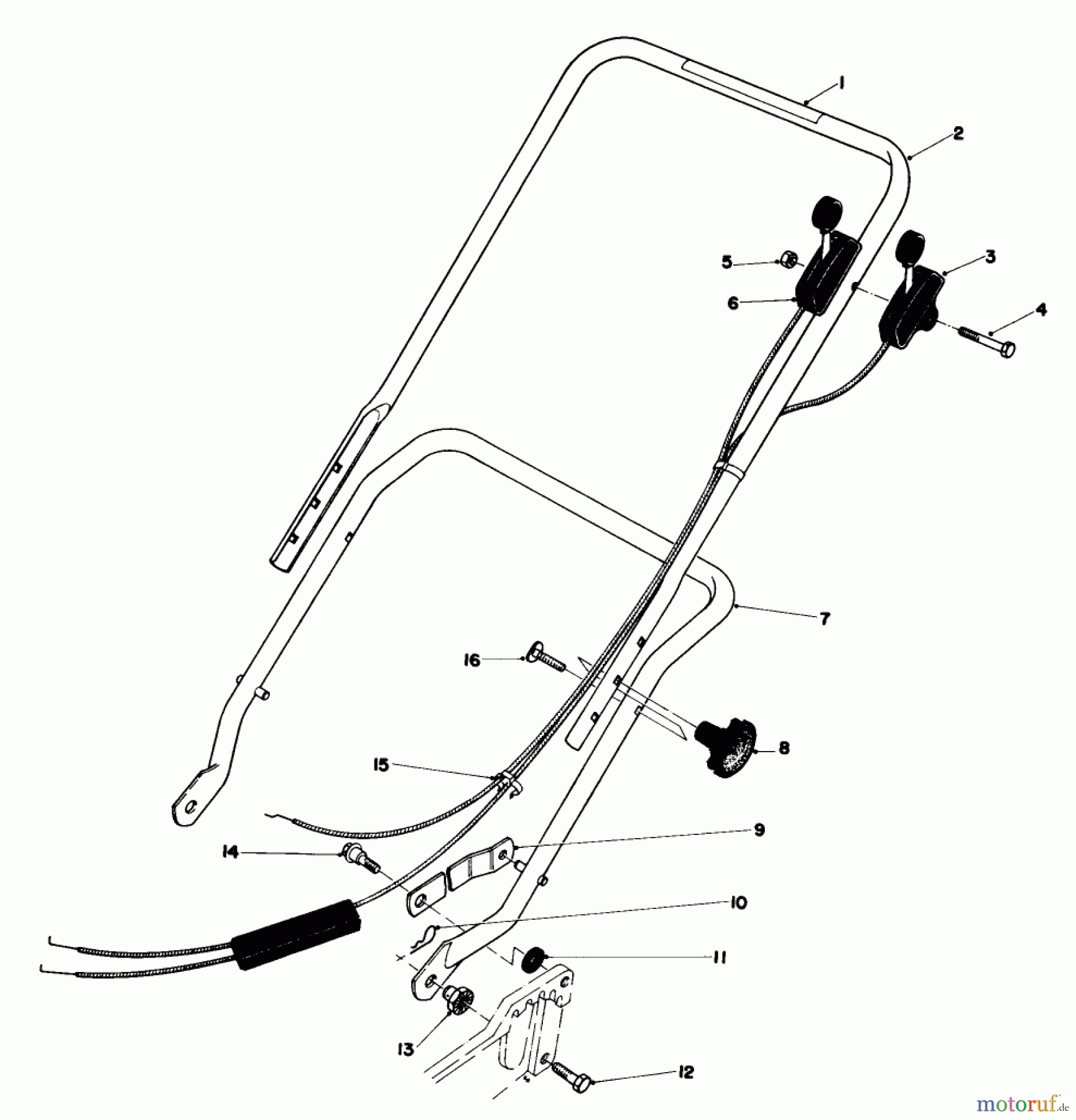 Toro Neu Mowers, Walk-Behind Seite 1 20755 - Toro Lawnmower, 1980 (0000001-0999999) HANDLE ASSEMBLY