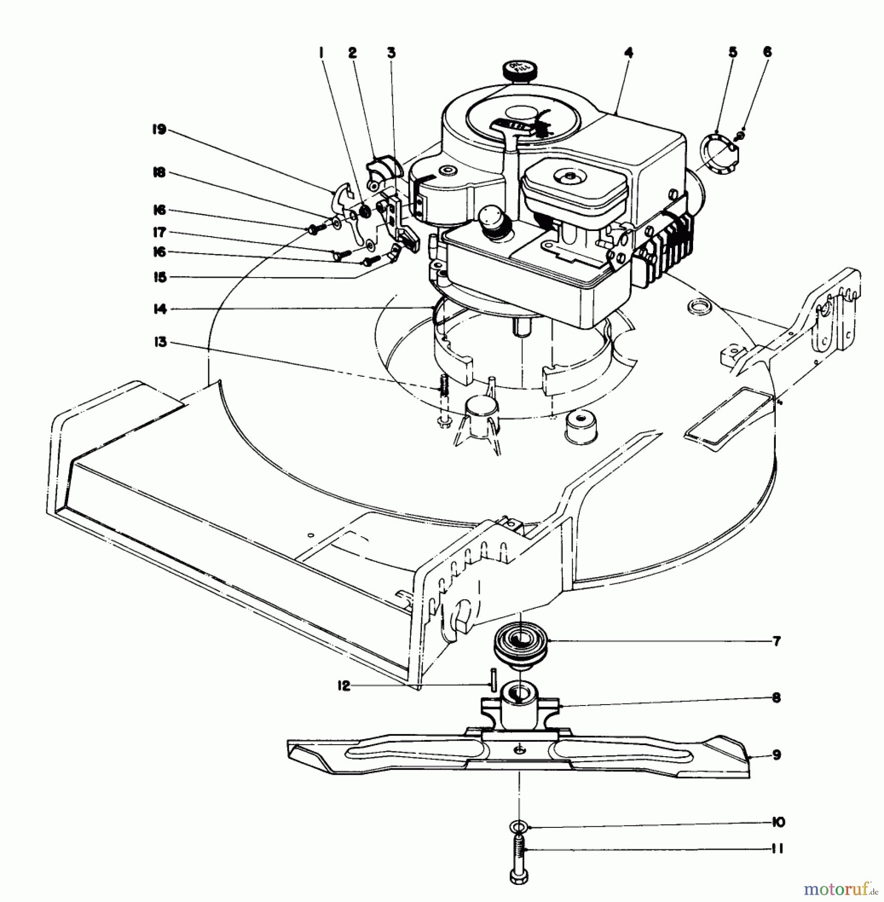 Toro Neu Mowers, Walk-Behind Seite 1 20755 - Toro Lawnmower, 1981 (1000001-1999999) ENGINE ASSEMBLY