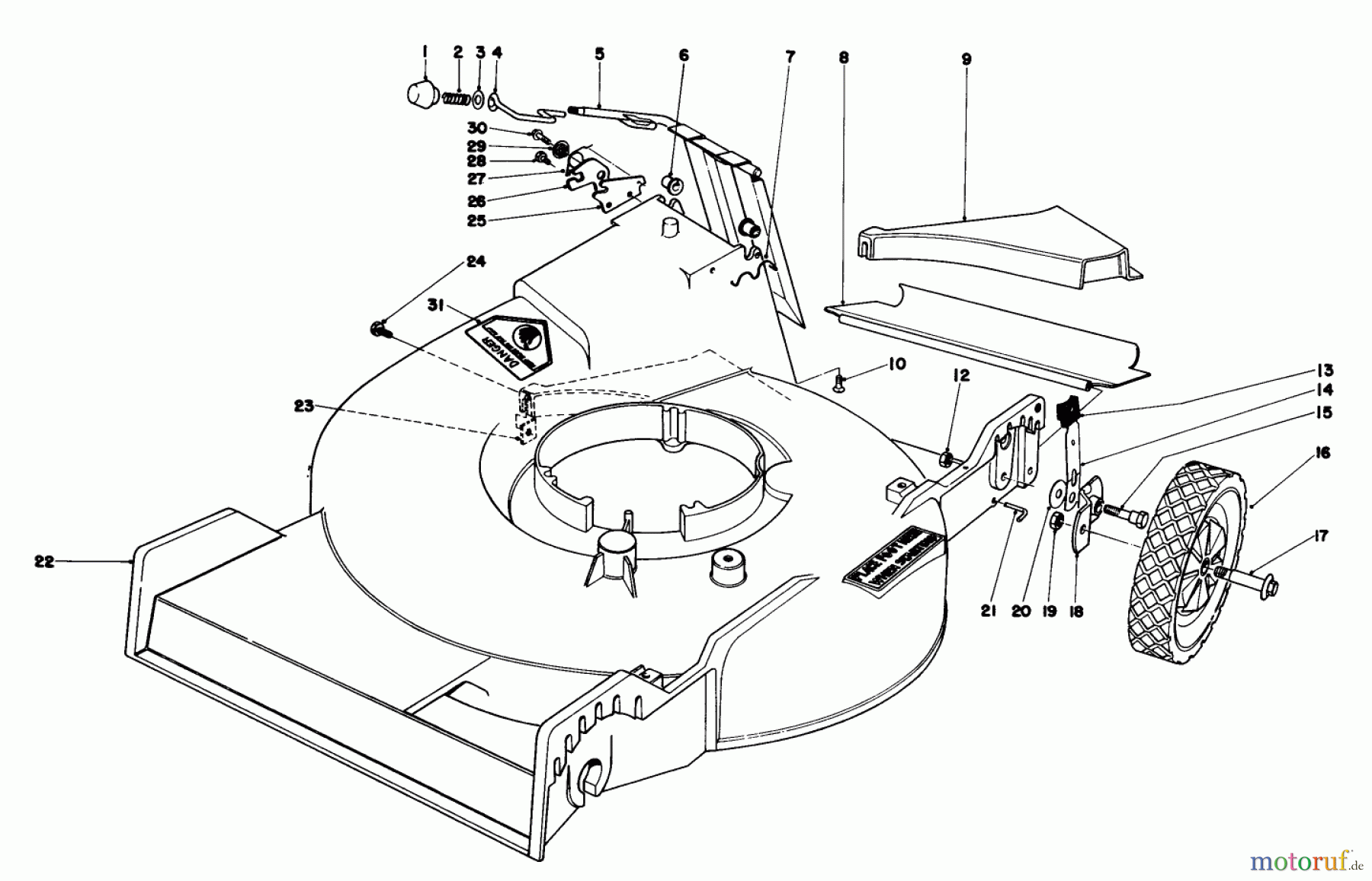 Toro Neu Mowers, Walk-Behind Seite 1 20755 - Toro Lawnmower, 1981 (1000001-1999999) HOUSING ASSEMBLY