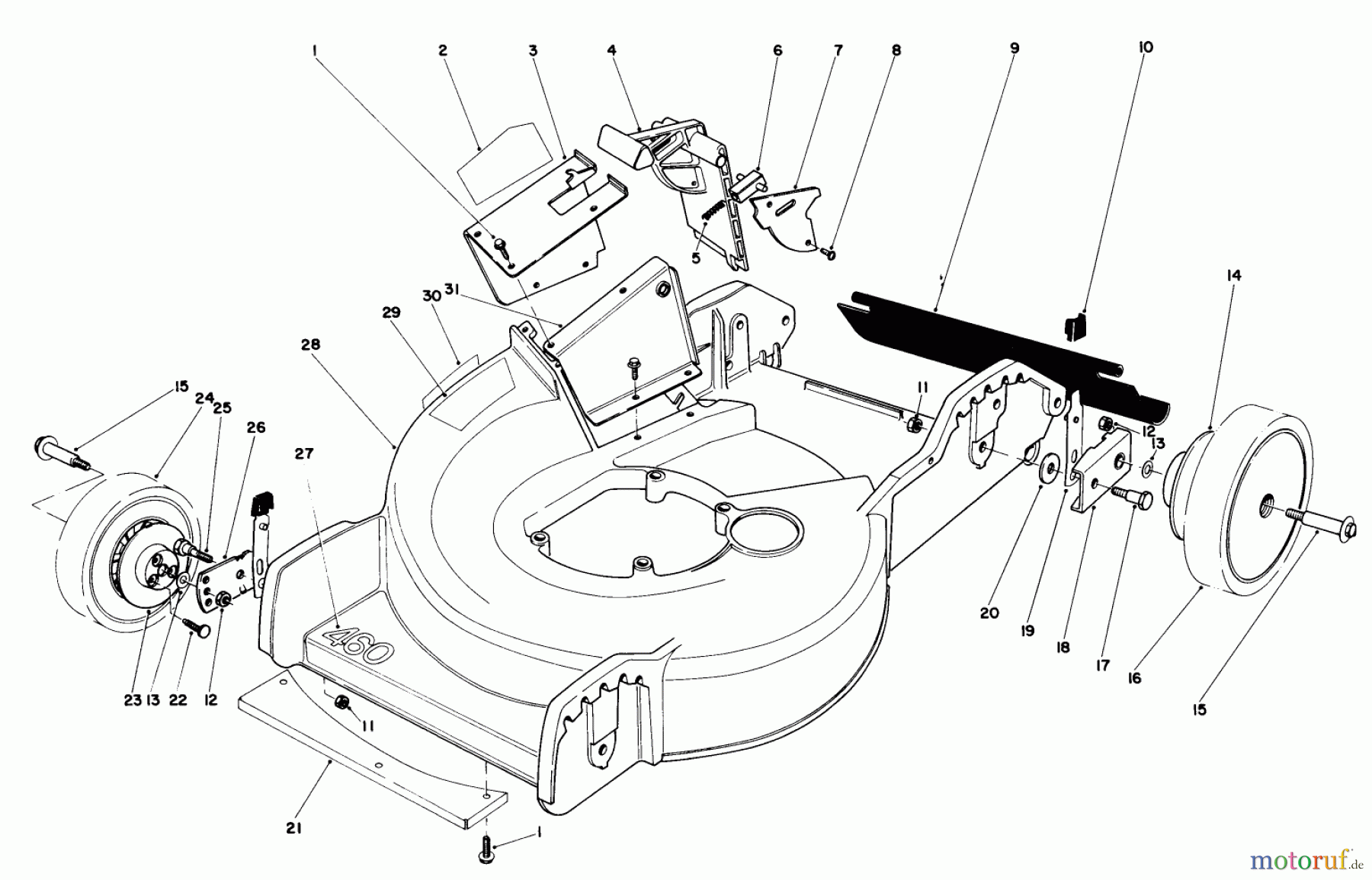 Toro Neu Mowers, Walk-Behind Seite 1 20758 - Toro Lawnmower, 1983 (3000001-3999999) HOUSING ASSEMBLY