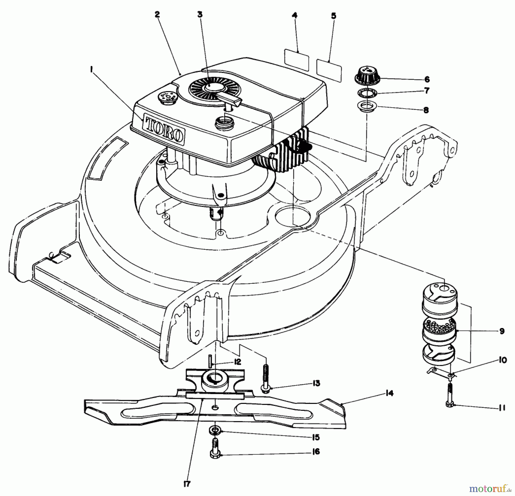Toro Neu Mowers, Walk-Behind Seite 1 20762 - Toro Lawnmower, 1979 (9000001-9999999) ENGINE ASSEMBLY