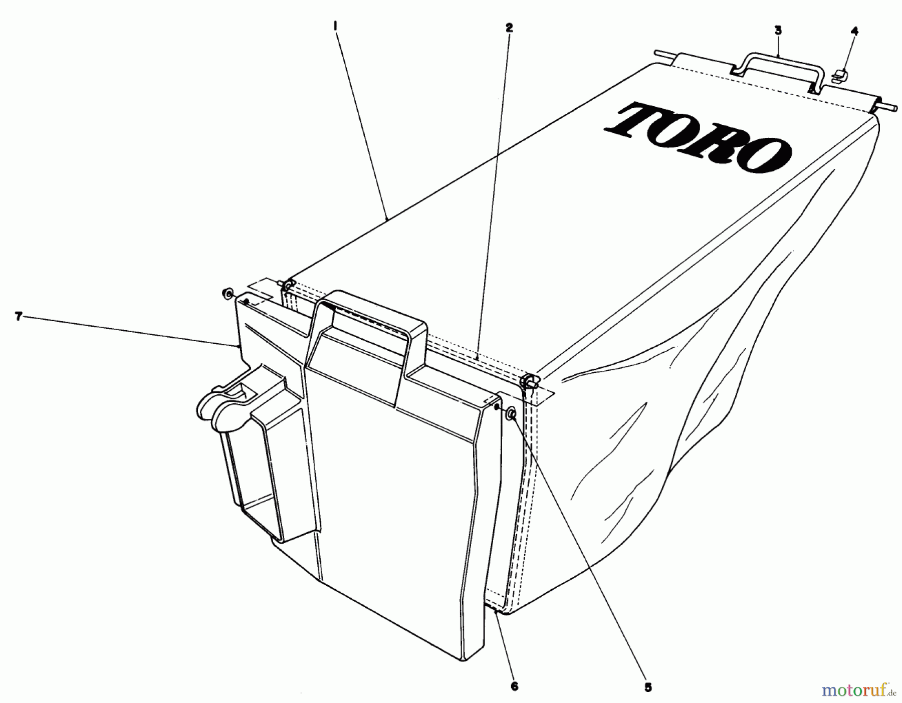 Toro Neu Mowers, Walk-Behind Seite 1 20762 - Toro Lawnmower, 1979 (9000001-9999999) GRASS BAG ASSEMBLY