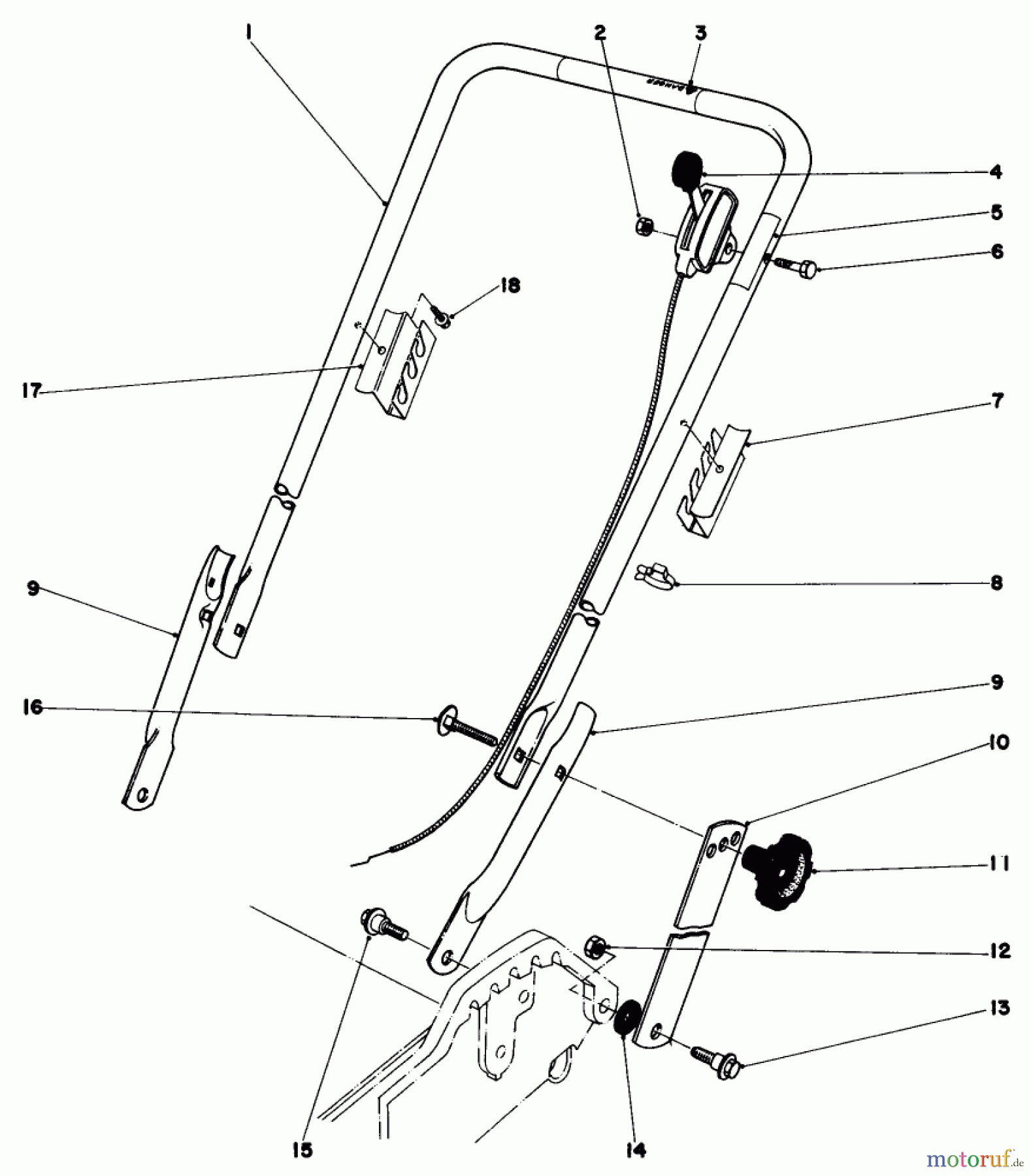Toro Neu Mowers, Walk-Behind Seite 1 20762 - Toro Lawnmower, 1979 (9000001-9999999) HANDLE ASSEMBLY