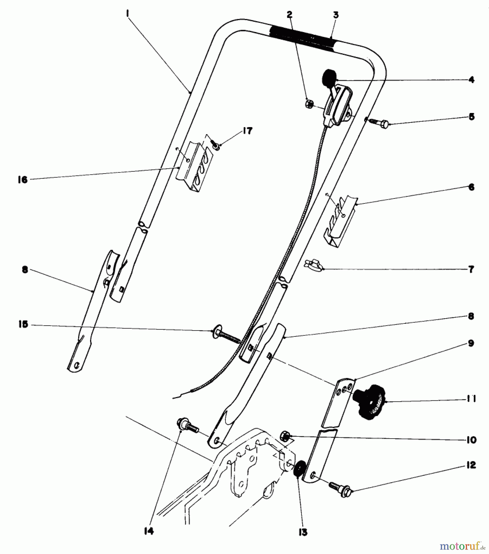 Toro Neu Mowers, Walk-Behind Seite 1 20762 - Toro Lawnmower, 1980 (0000001-0999999) HANDLE ASSEMBLY