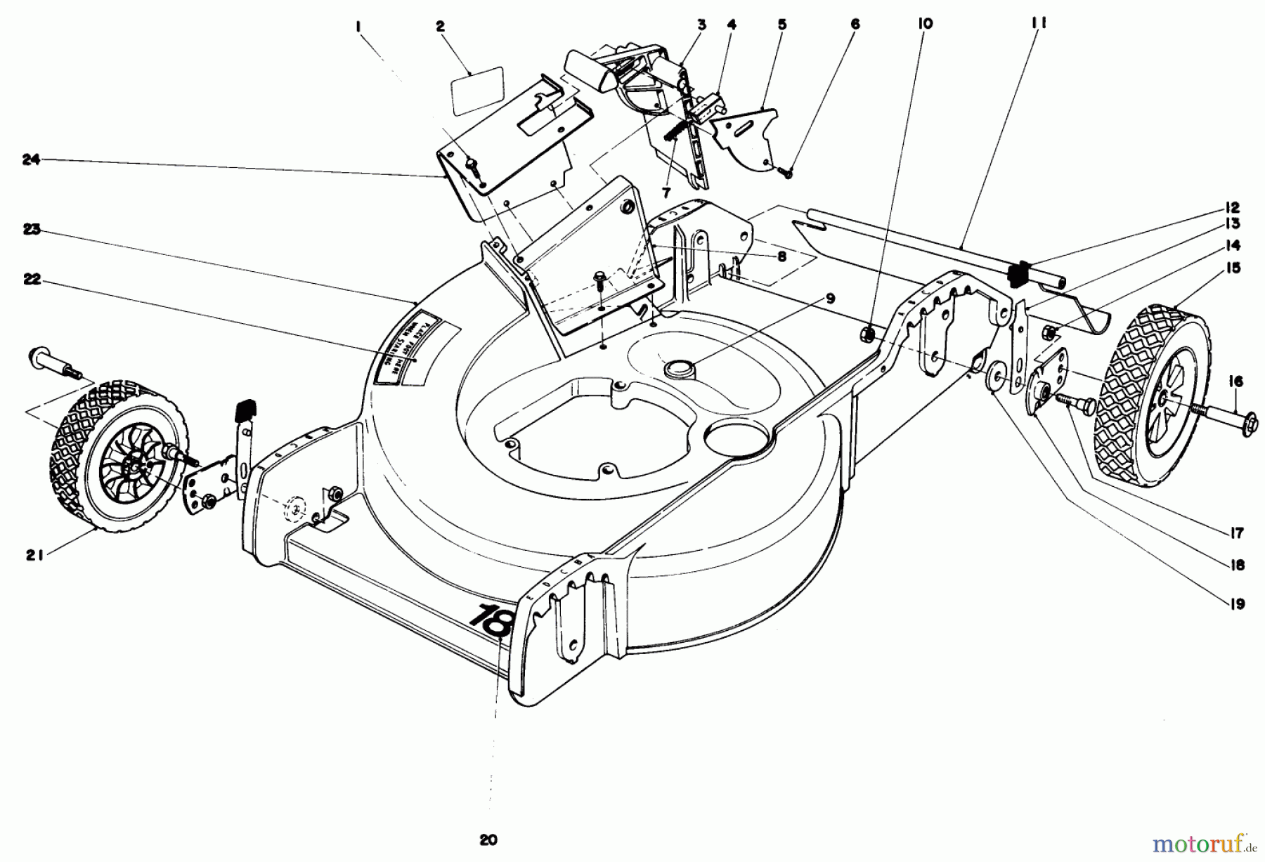 Toro Neu Mowers, Walk-Behind Seite 1 20762 - Toro Lawnmower, 1981 (1000001-1999999) HOUSING ASSEMBLY