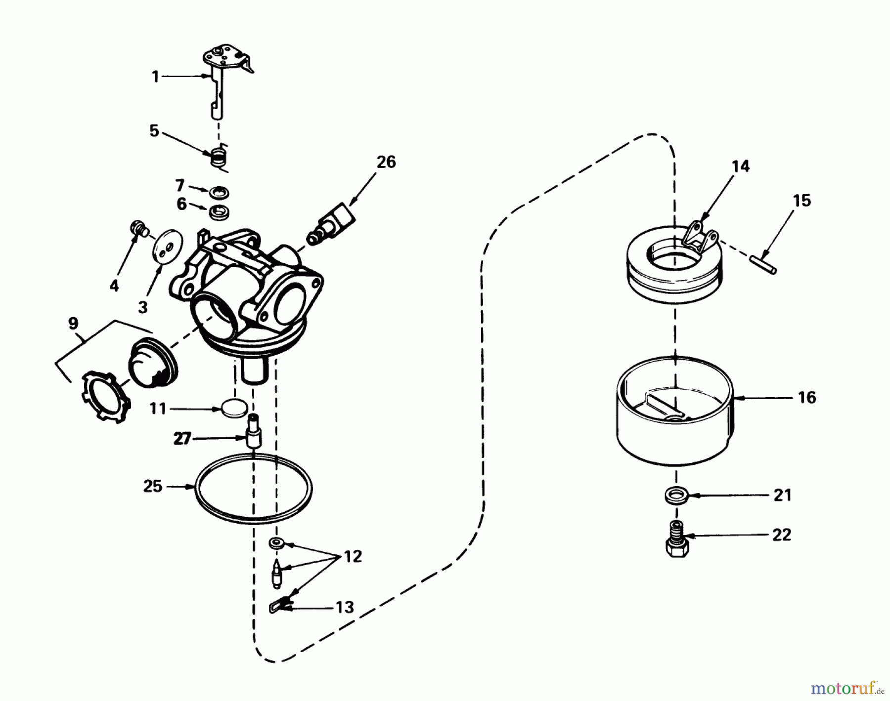 Toro Neu Mowers, Walk-Behind Seite 1 20762 - Toro Lawnmower, 1982 (2000001-2999999) CARBURETOR NO. 632050A