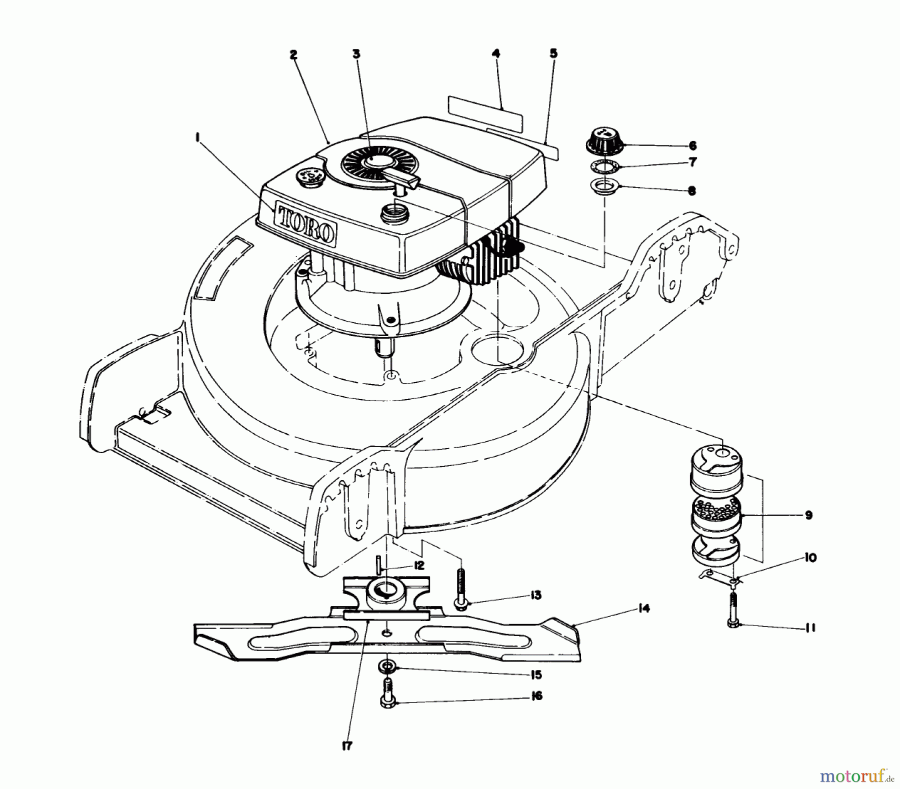 Toro Neu Mowers, Walk-Behind Seite 1 20762 - Toro Lawnmower, 1982 (2000001-2999999) ENGINE ASSEMBLY