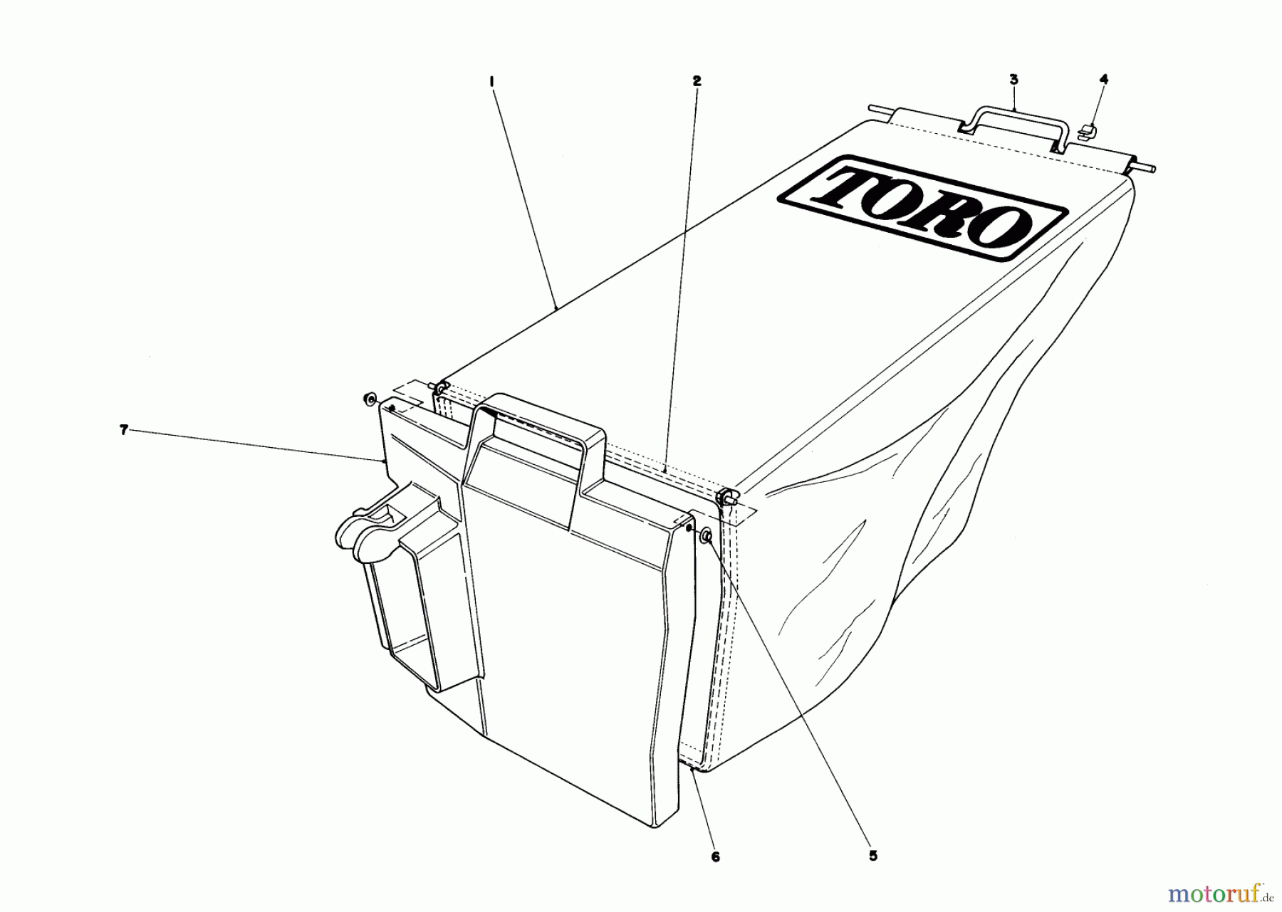 Toro Neu Mowers, Walk-Behind Seite 1 20762 - Toro Lawnmower, 1982 (2000001-2999999) GRASS BAG ASSEMBLY NO. 8-0669