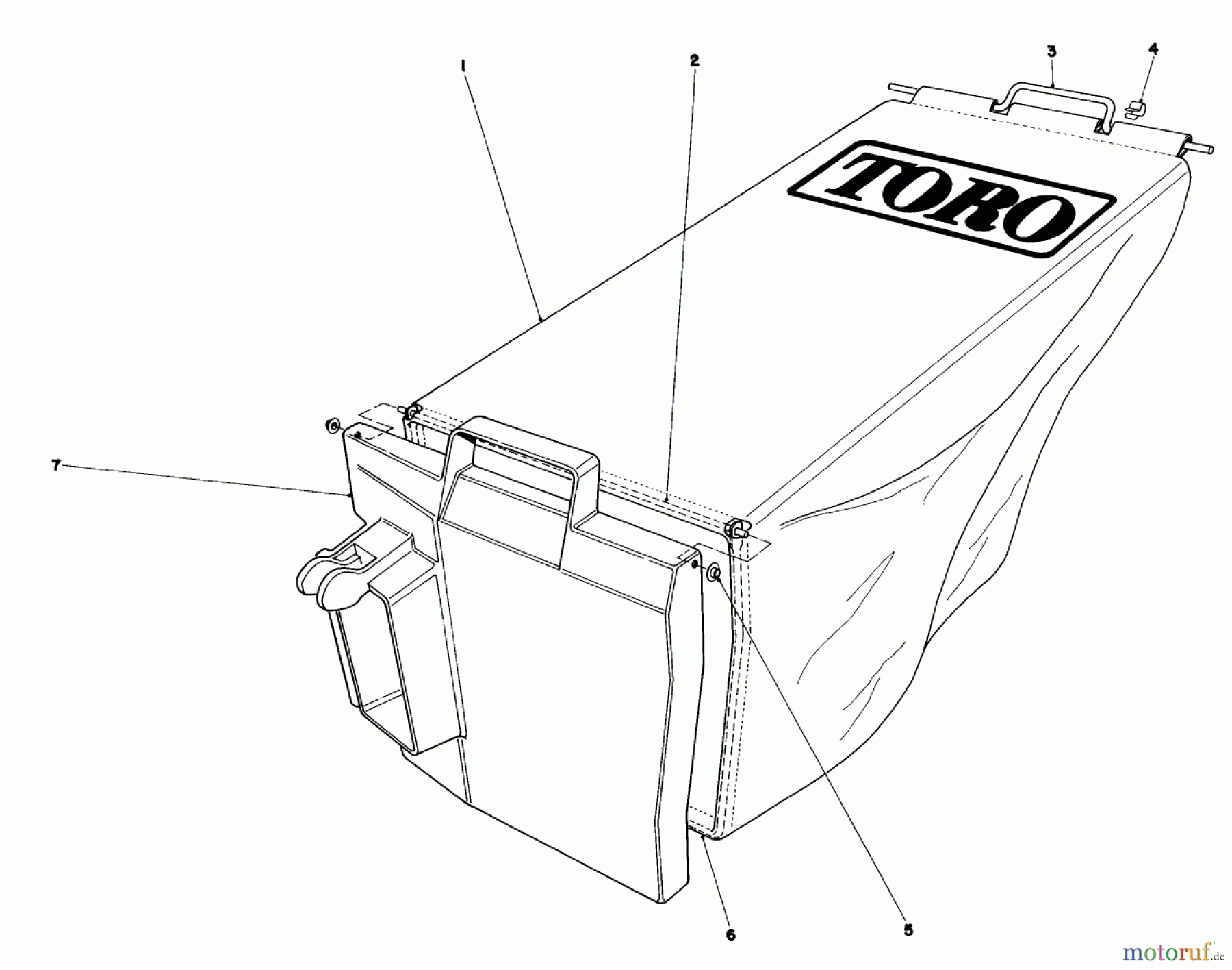 Toro Neu Mowers, Walk-Behind Seite 1 20762 - Toro Lawnmower, 1983 (3000001-3999999) GRASS BAG ASSEMBLY NO. 11-4949