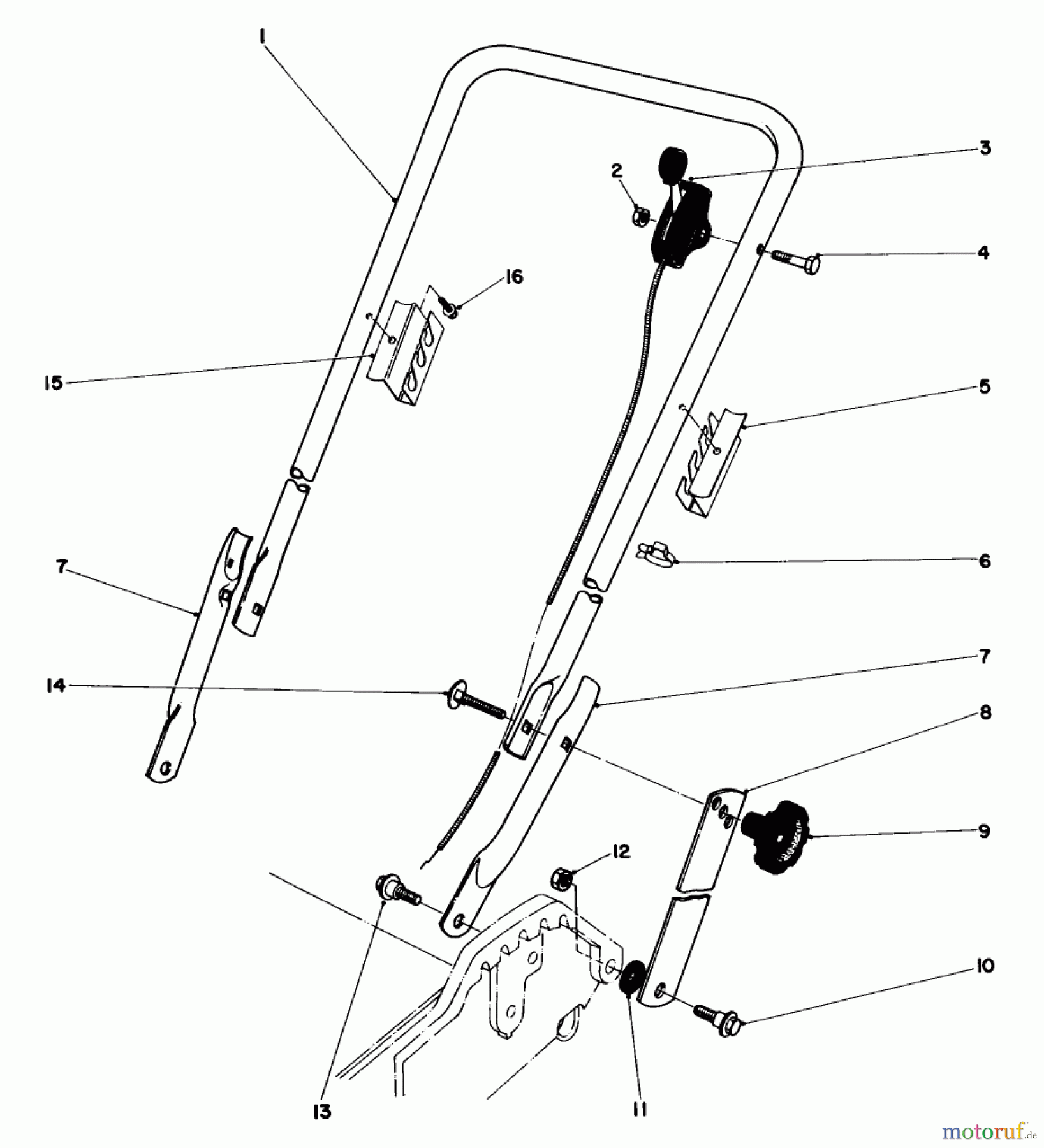 Toro Neu Mowers, Walk-Behind Seite 1 20762 - Toro Lawnmower, 1983 (3000001-3999999) HANDLE ASSEMBLY