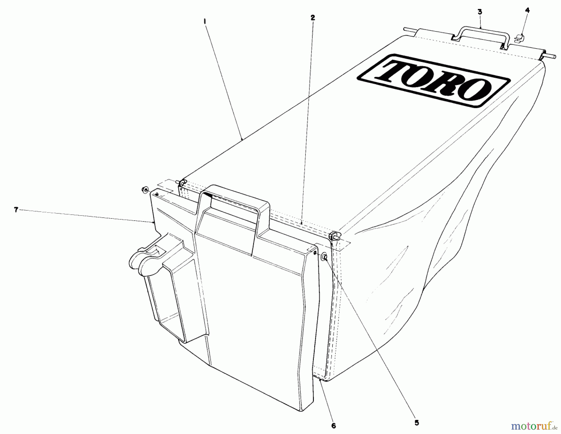 Toro Neu Mowers, Walk-Behind Seite 1 20762 - Toro Lawnmower, 1984 (4000001-4999999) GRASS BAG ASSEMBLY NO. 11-4949
