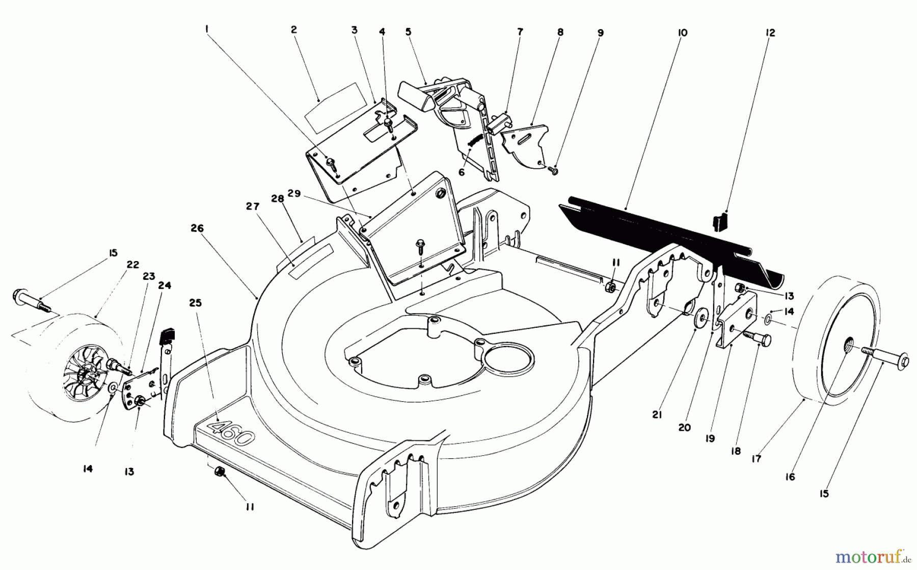 Toro Neu Mowers, Walk-Behind Seite 1 20762 - Toro Lawnmower, 1984 (4000001-4999999) HOUSING ASSEMBLY