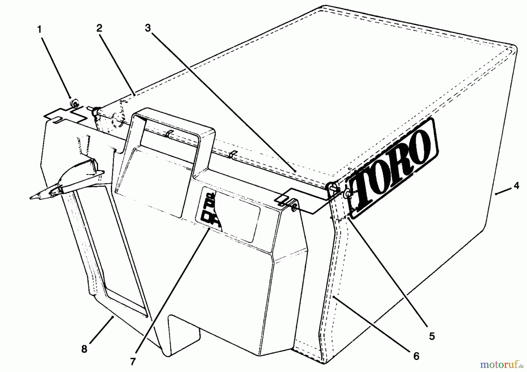Toro Neu Mowers, Walk-Behind Seite 1 20763B - Toro Lawnmower, 1993 (39000001-39999999) GRASS BAG ASSEMBLY NO. 11-0189