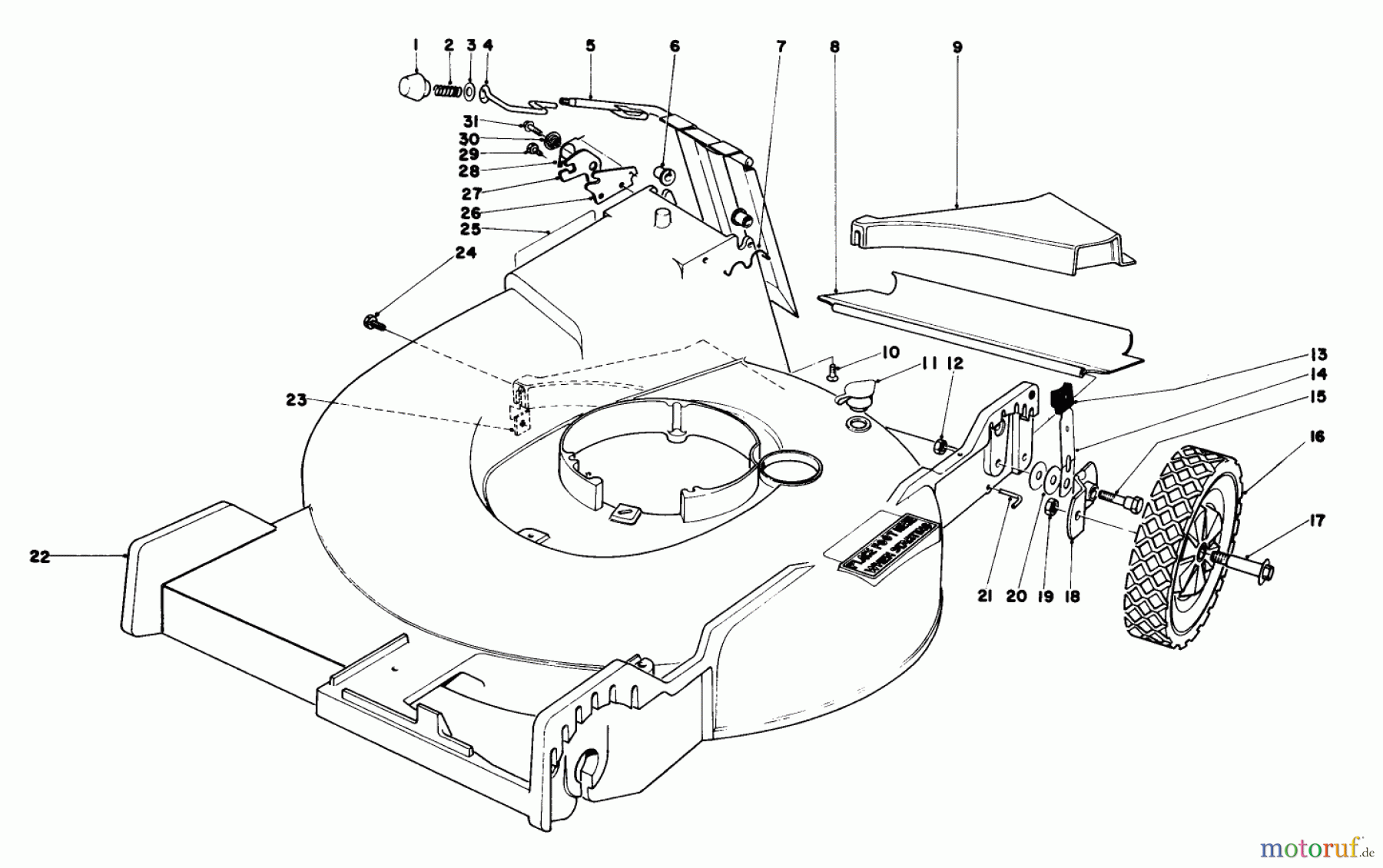 Toro Neu Mowers, Walk-Behind Seite 1 20765 - Toro Lawnmower, 1981 (1000001-1999999) HOUSING ASSEMBLY