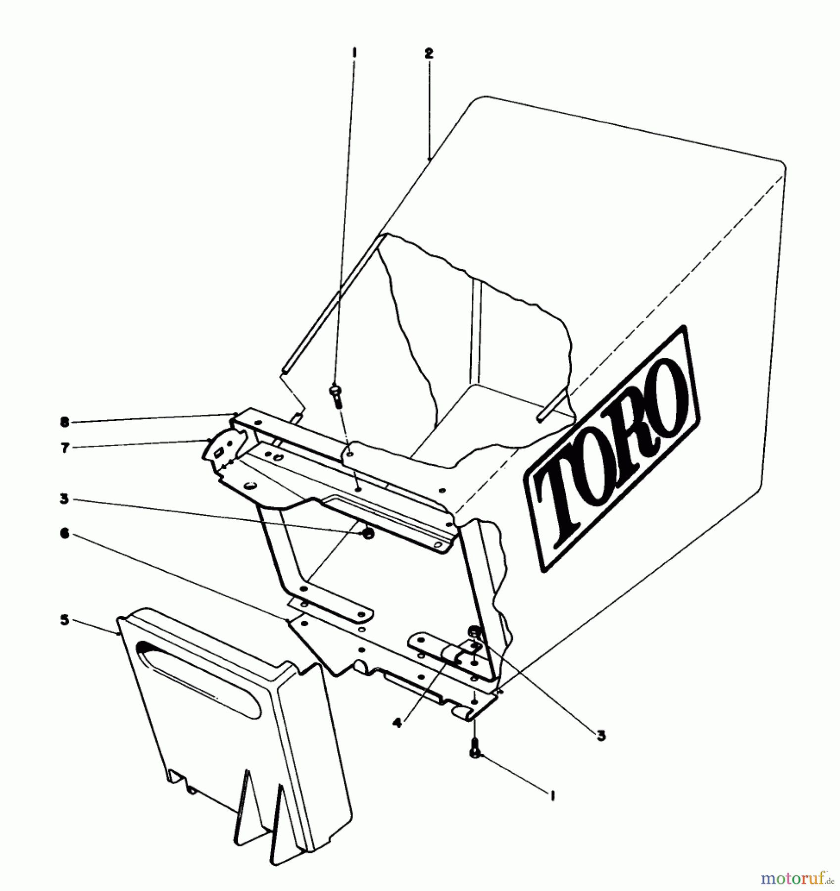 Toro Neu Mowers, Walk-Behind Seite 1 20770 - Toro Lawnmower, 1982 (2000001-2999999) GRASS BAG ASSEMBLY