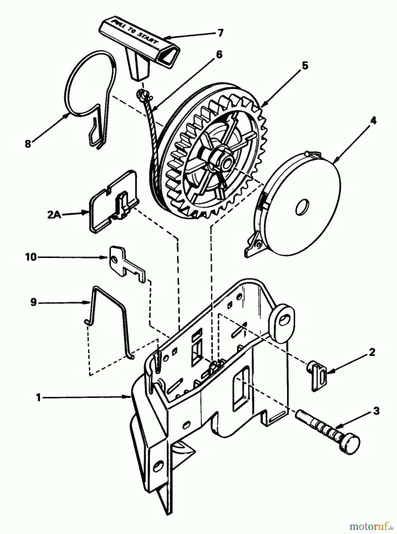 Toro Neu Mowers, Walk-Behind Seite 1 20770 - Toro Lawnmower, 1982 (2000001-2999999) REWIND STARTER NO. 590531