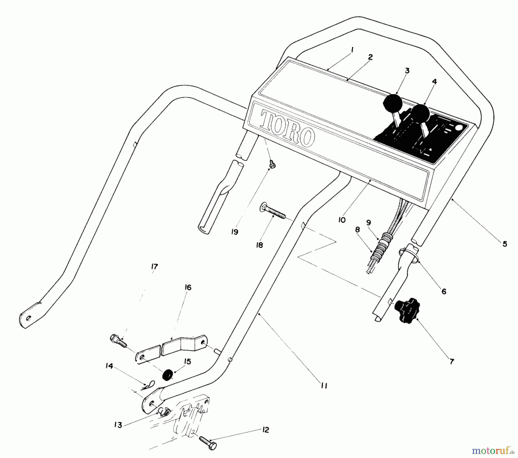 Toro Neu Mowers, Walk-Behind Seite 1 20771 - Toro Lawnmower, 1983 (3000001-3999999) HANDLE ASSEMBLY