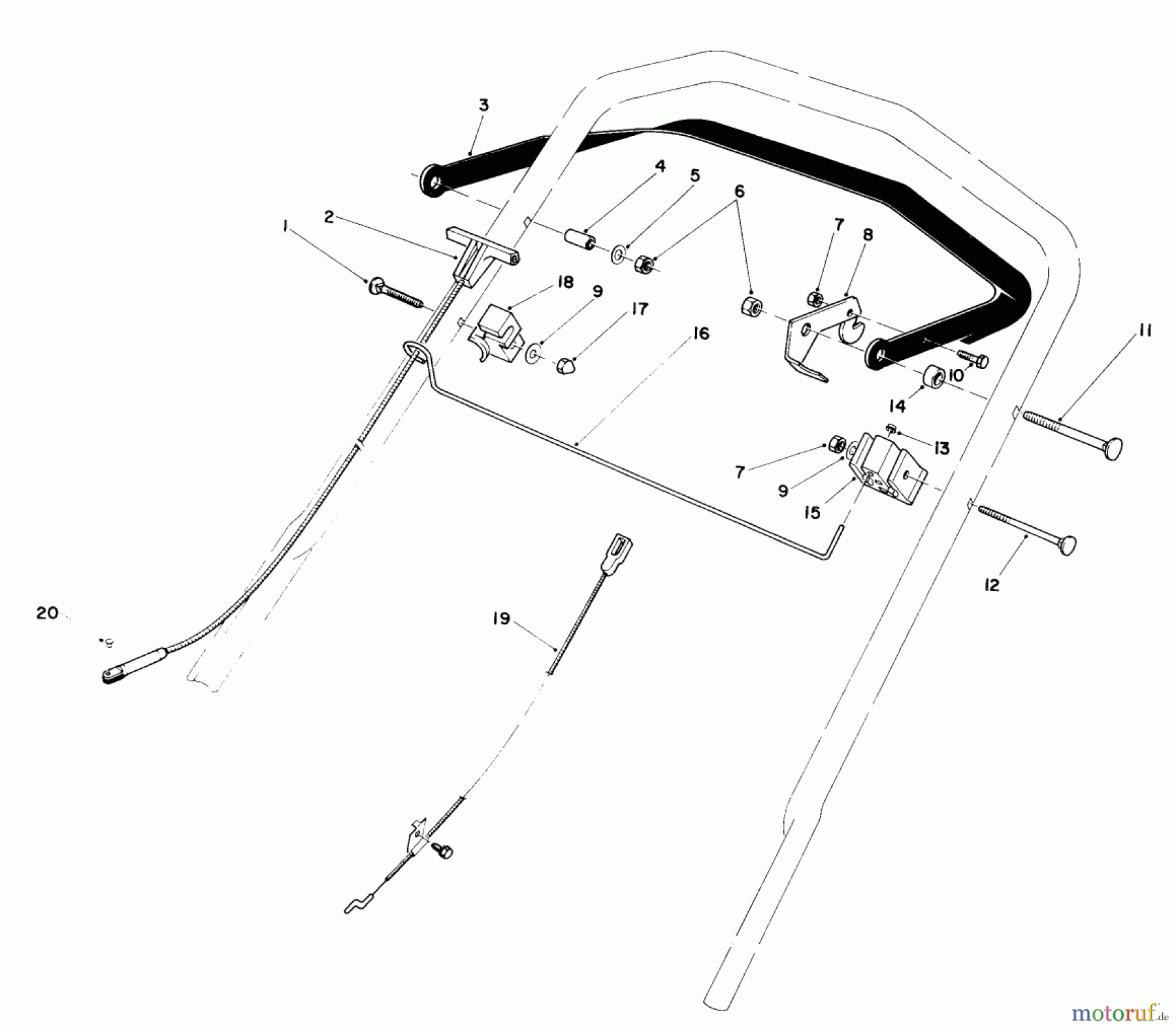 Toro Neu Mowers, Walk-Behind Seite 1 20771 - Toro Lawnmower, 1983 (3000001-3999999) TRACTION CONTROL ASSEMBLY