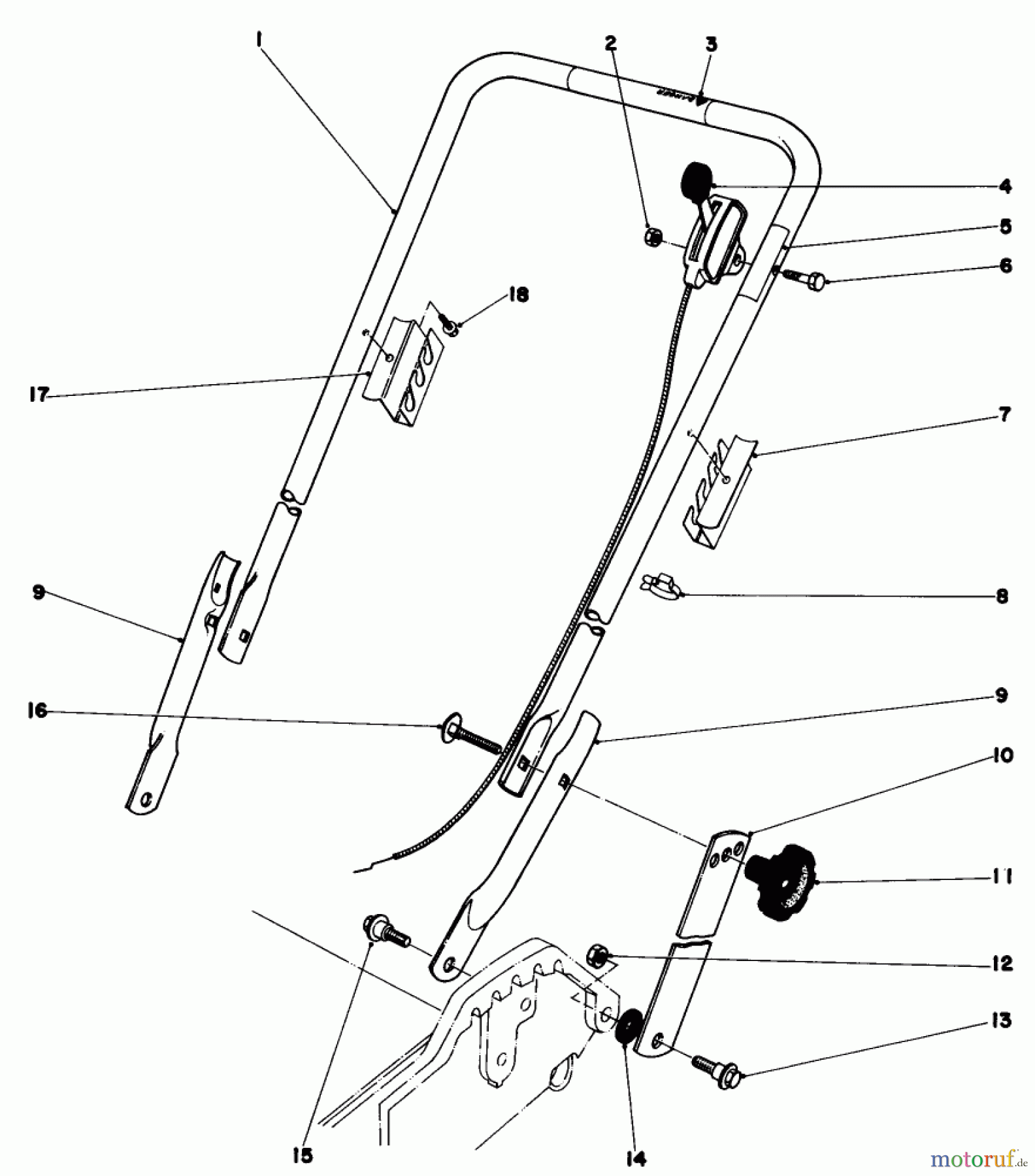 Toro Neu Mowers, Walk-Behind Seite 1 20772 - Toro Lawnmower, 1979 (9000001-9999999) HANDLE ASSEMBLY