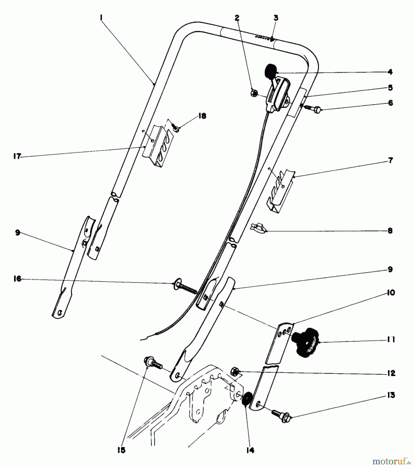Toro Neu Mowers, Walk-Behind Seite 1 20772 - Toro Lawnmower, 1980 (0000001-0999999) HANDLE ASSEMBLY