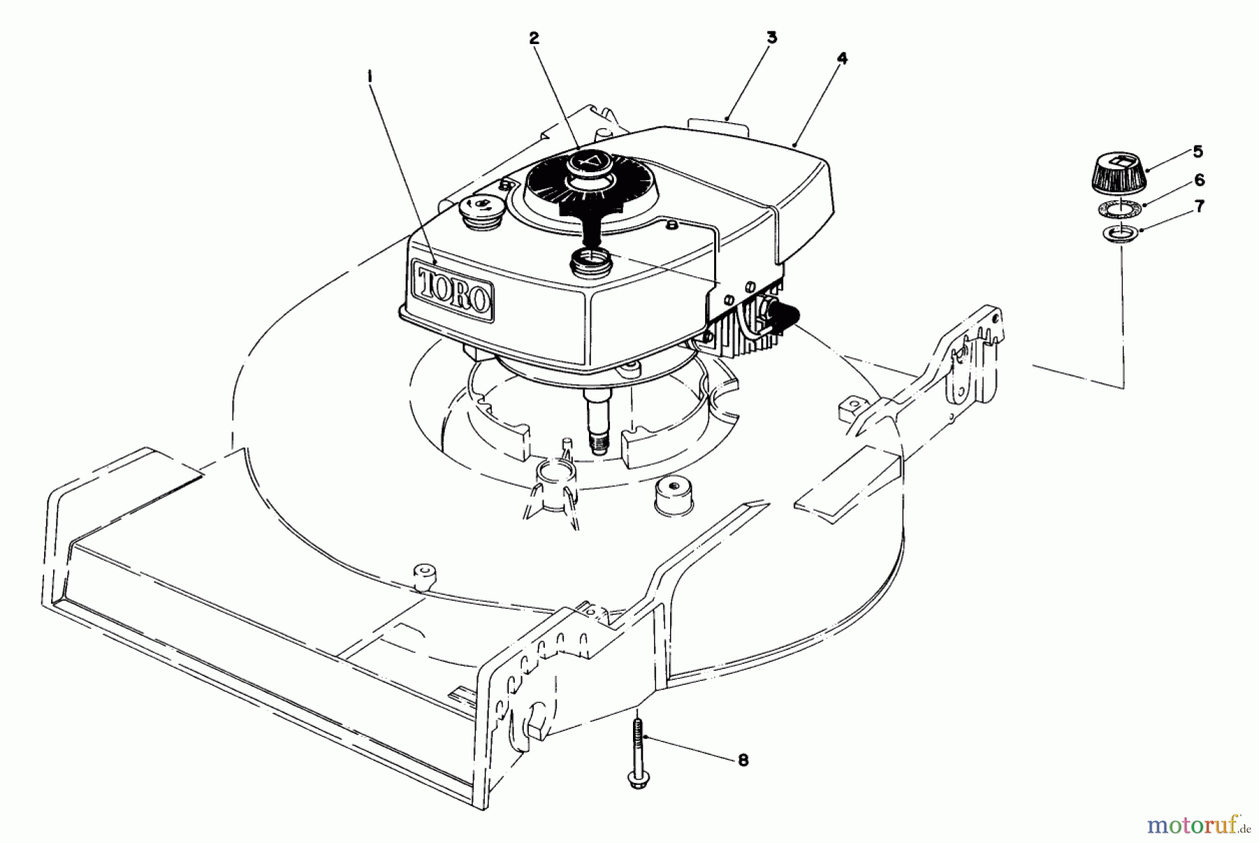 Toro Neu Mowers, Walk-Behind Seite 1 20773 - Toro Lawnmower, 1983 (3000001-3999999) ENGINE ASSEMBLY