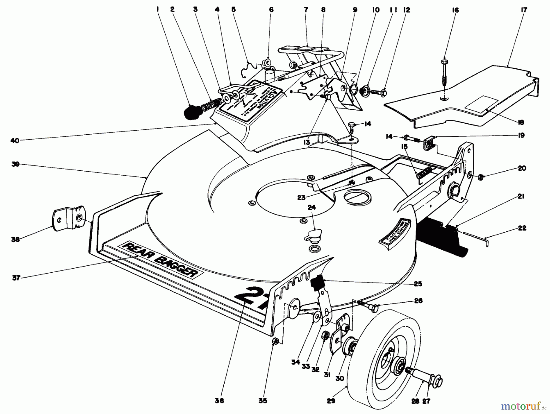 Toro Neu Mowers, Walk-Behind Seite 1 20775 - Toro Lawnmower, 1979 (9000001-9999999) HOUSING ASSEMBLY