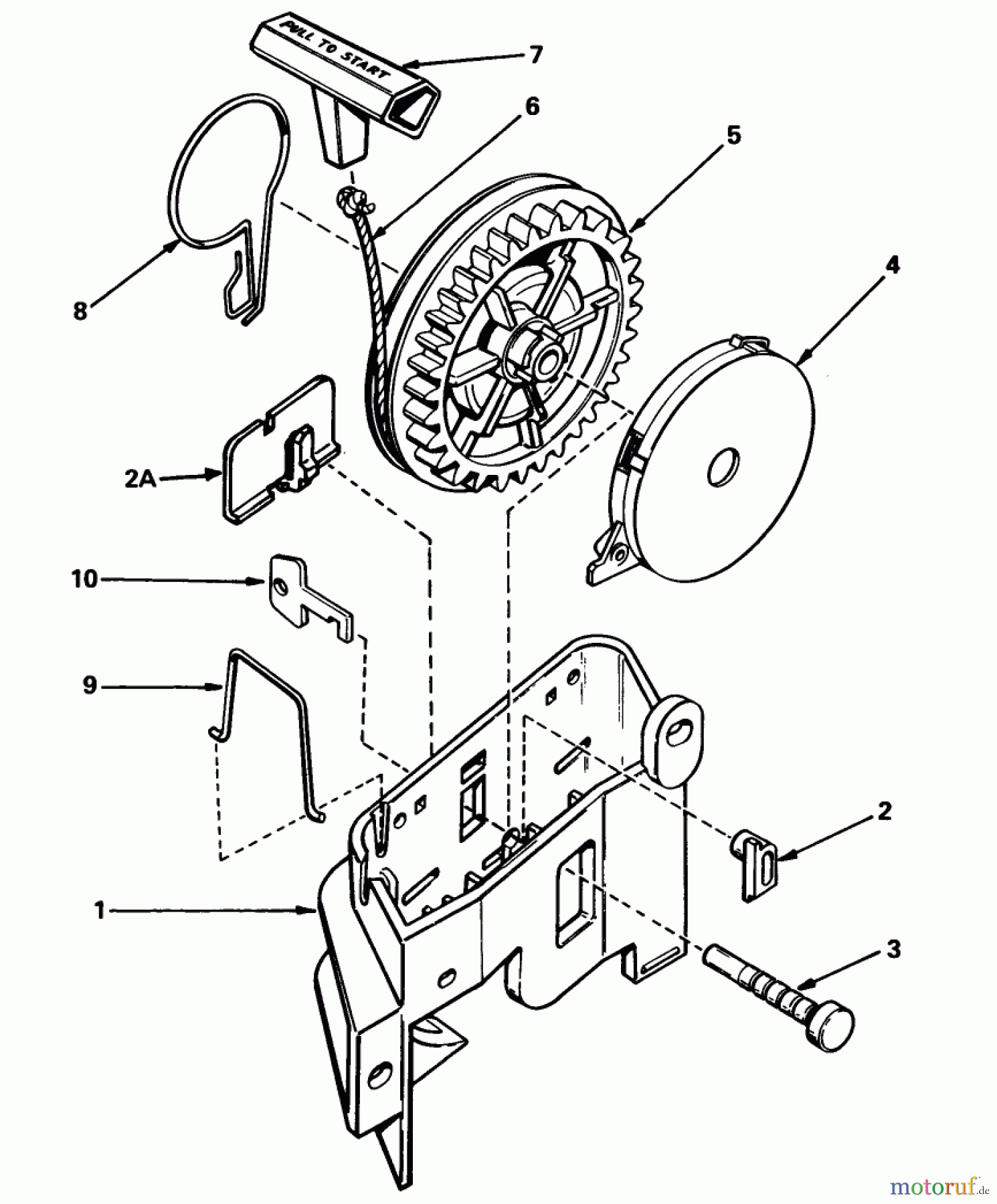 Toro Neu Mowers, Walk-Behind Seite 1 20775 - Toro Lawnmower, 1979 (9000001-9999999) REWIND STARTER NO. 590531