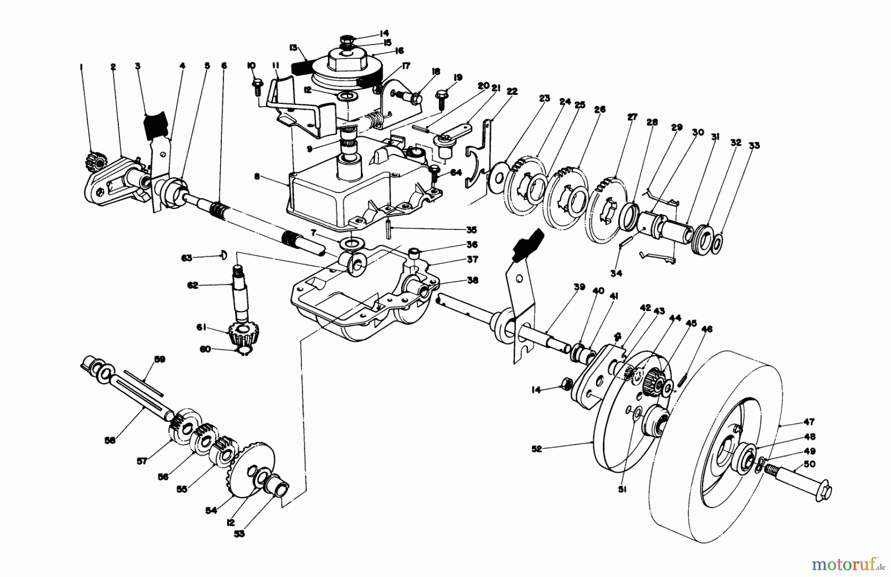 Toro Neu Mowers, Walk-Behind Seite 1 20775 - Toro Lawnmower, 1980 (0000001-0999999) GEAR CASE ASSEMBLY