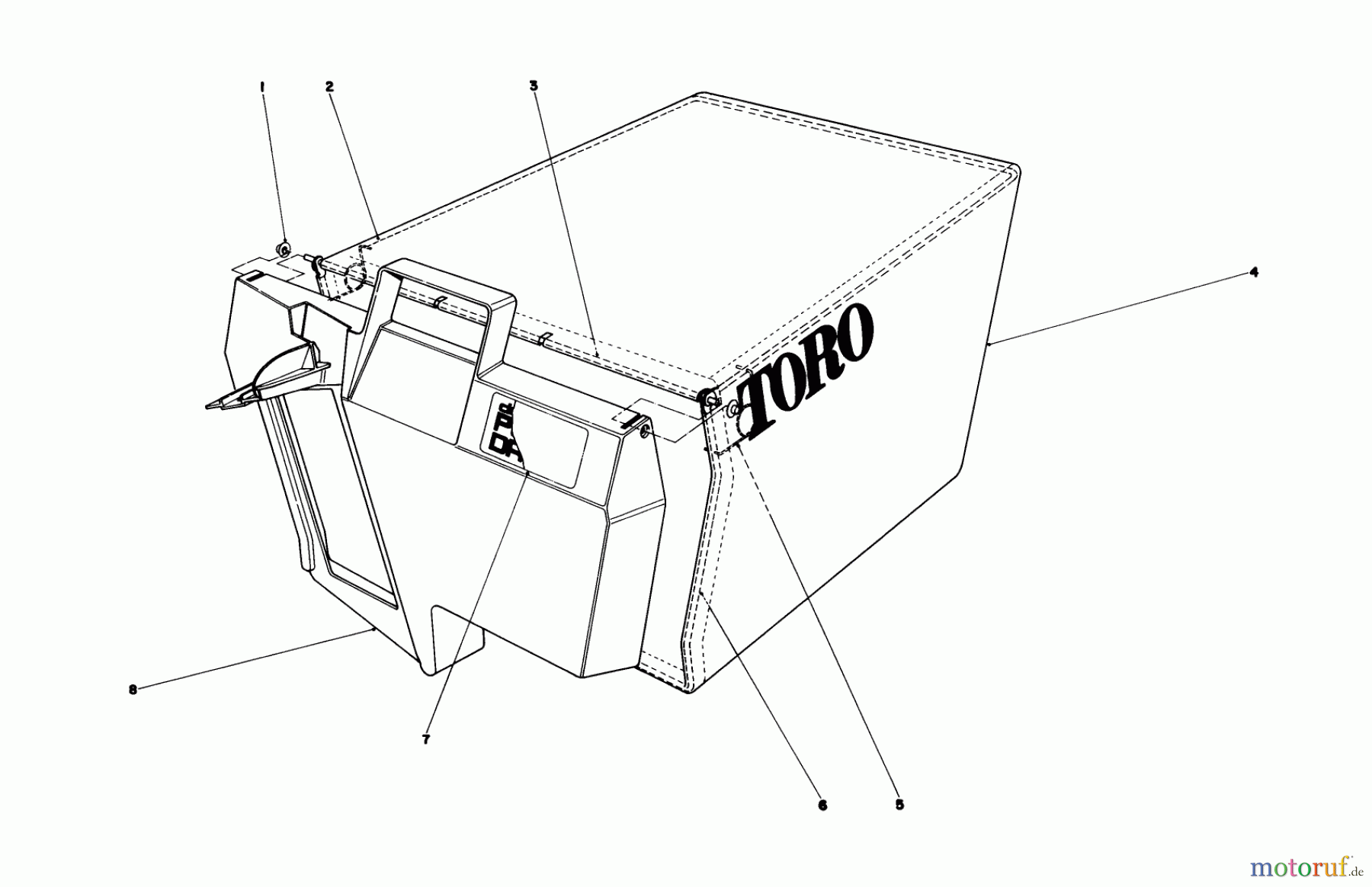  Toro Neu Mowers, Walk-Behind Seite 1 20775 - Toro Lawnmower, 1980 (0000001-0999999) GRASS BAG ASSEMBLY