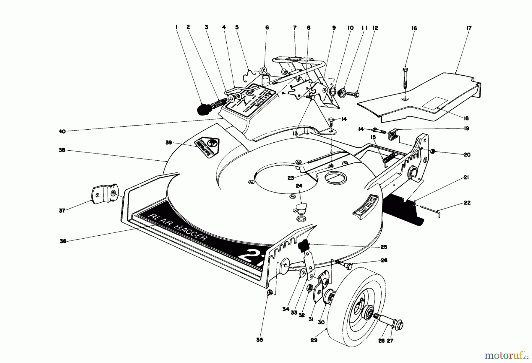Toro Neu Mowers, Walk-Behind Seite 1 20775 - Toro Lawnmower, 1980 (0000001-0999999) HOUSING ASSEMBLY