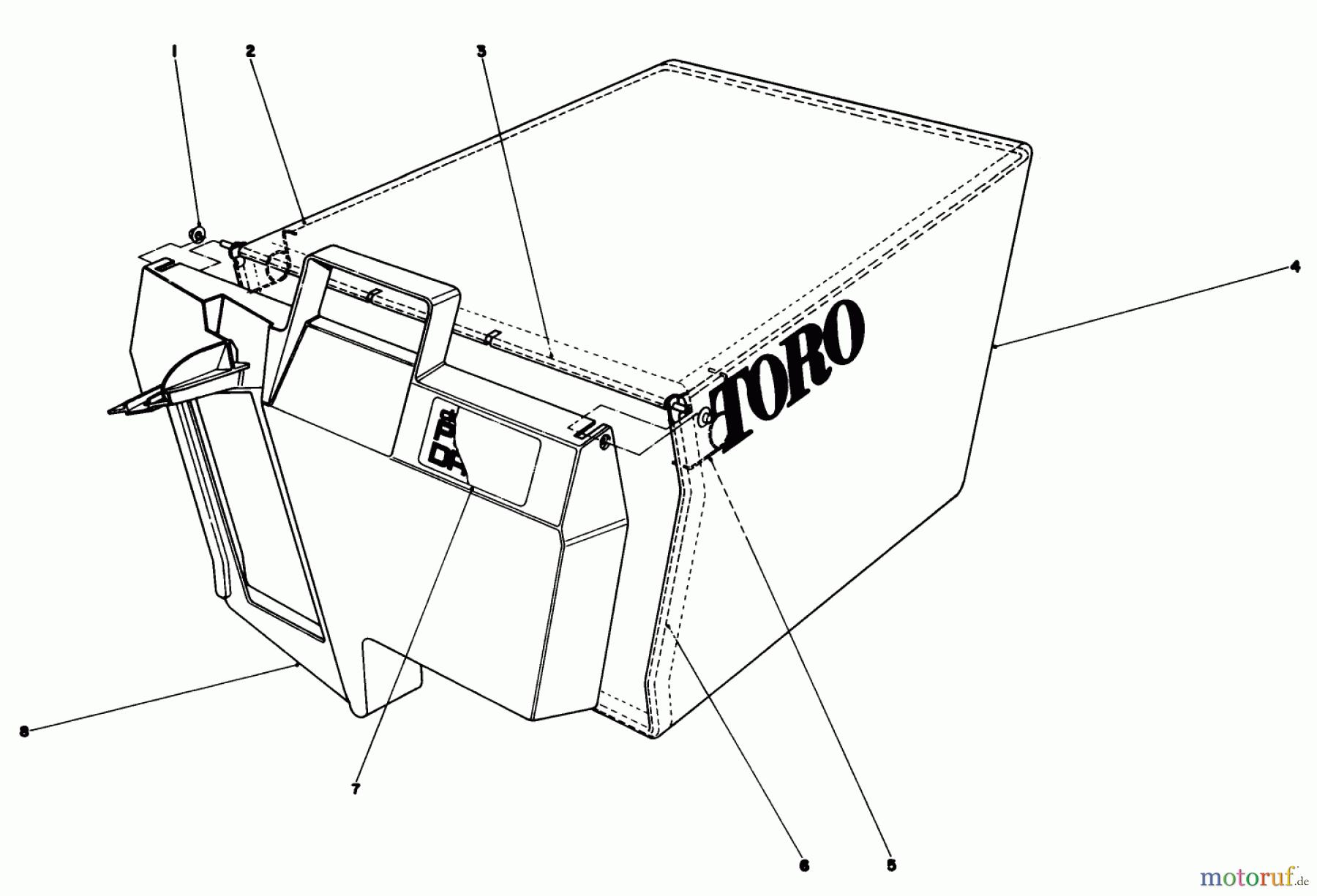 Toro Neu Mowers, Walk-Behind Seite 1 20775 - Toro Lawnmower, 1981 (1000001-1999999) GRASS BAG ASSEMBLY NO. 11-0189