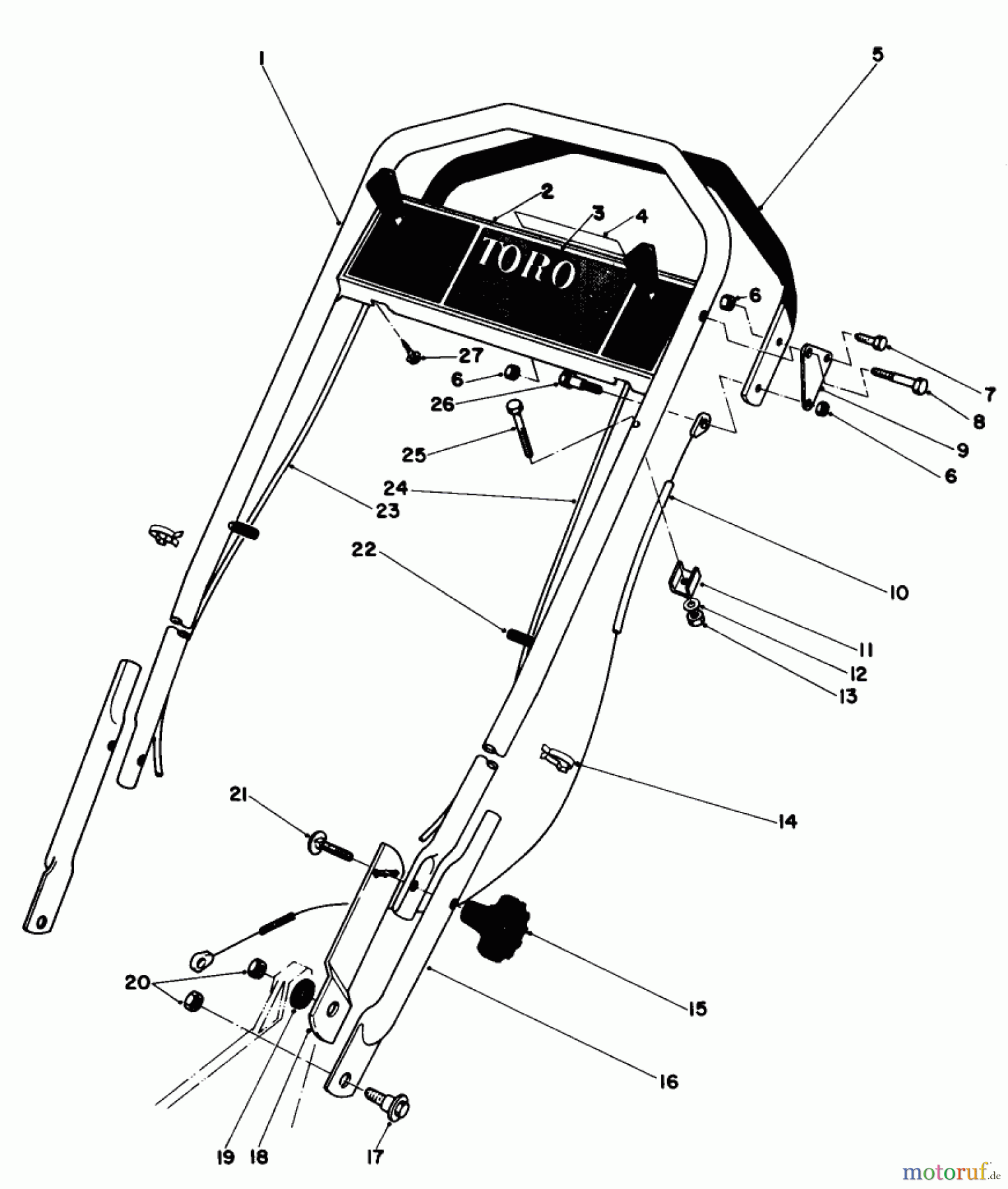 Toro Neu Mowers, Walk-Behind Seite 1 20775 - Toro Lawnmower, 1982 (2000001-2999999) HANDLE ASSEMBLY